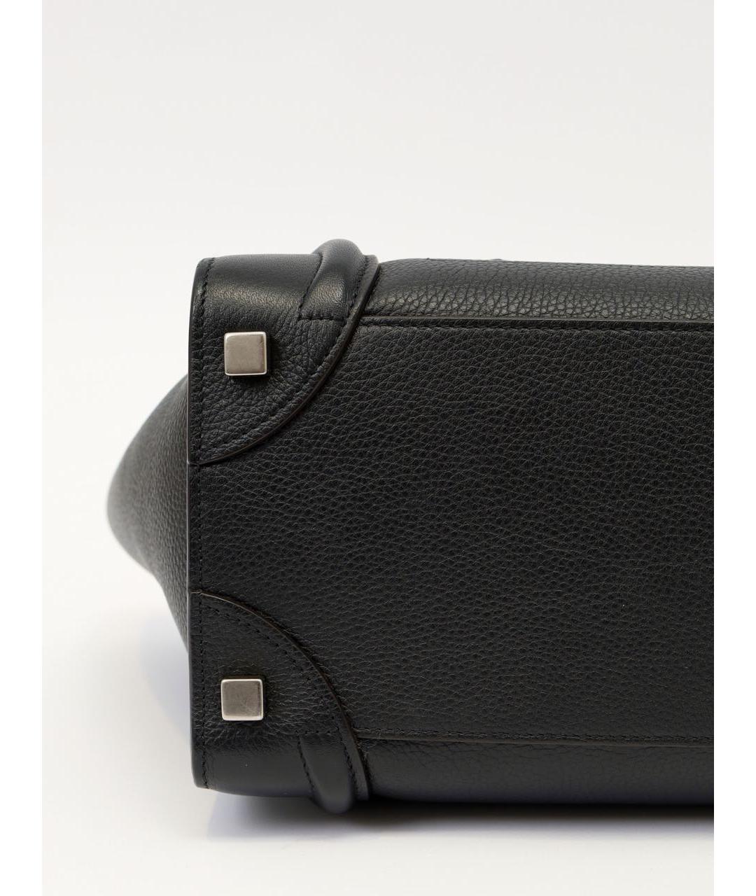 CELINE Черная кожаная сумка тоут, фото 7