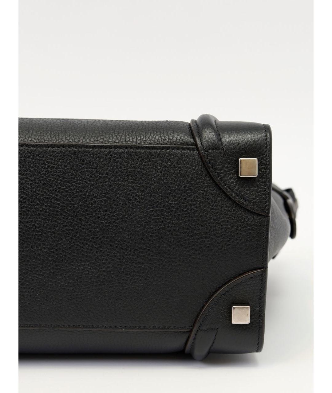 CELINE Черная кожаная сумка тоут, фото 8