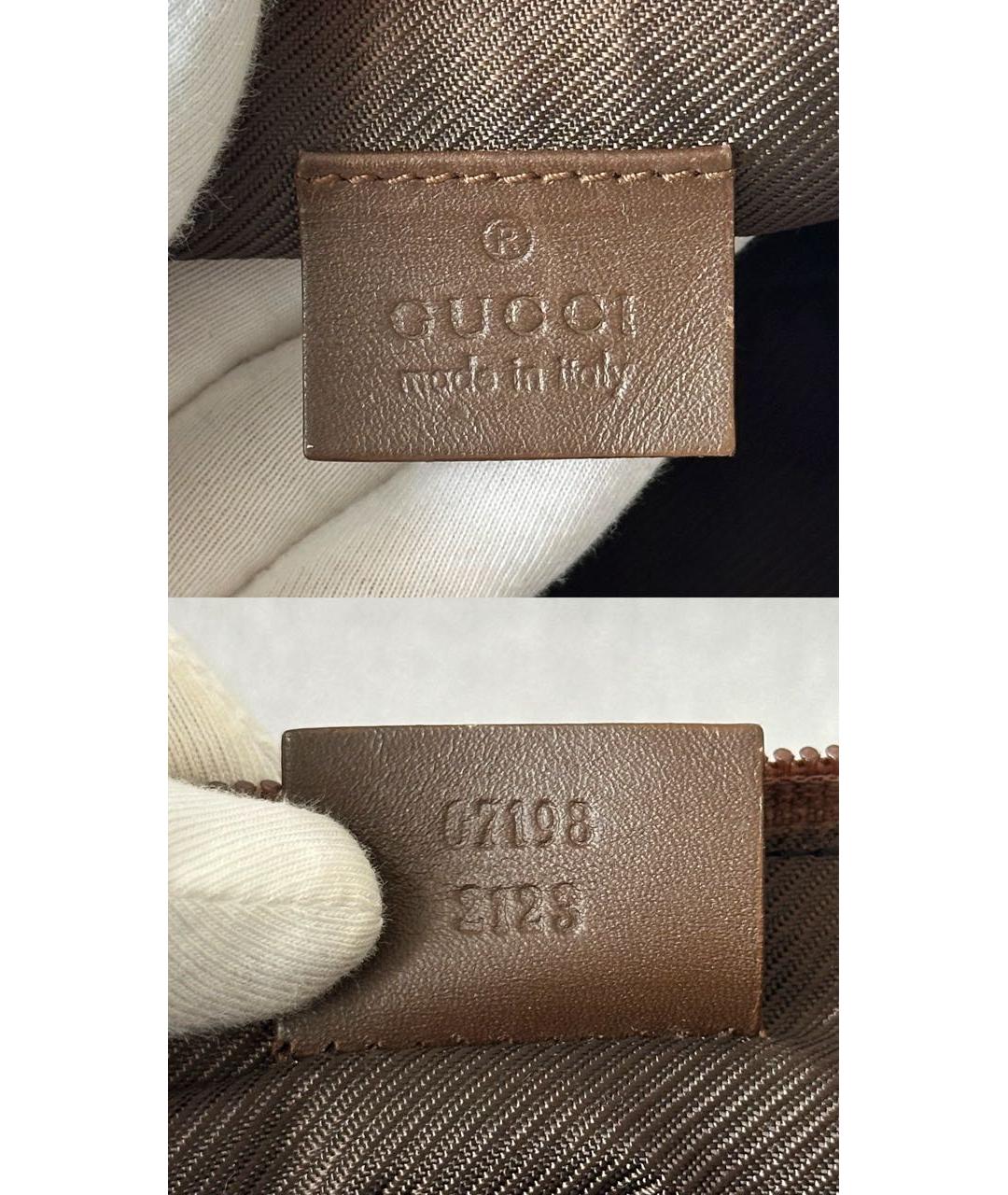 GUCCI Бежевая тканевая сумка с короткими ручками, фото 8