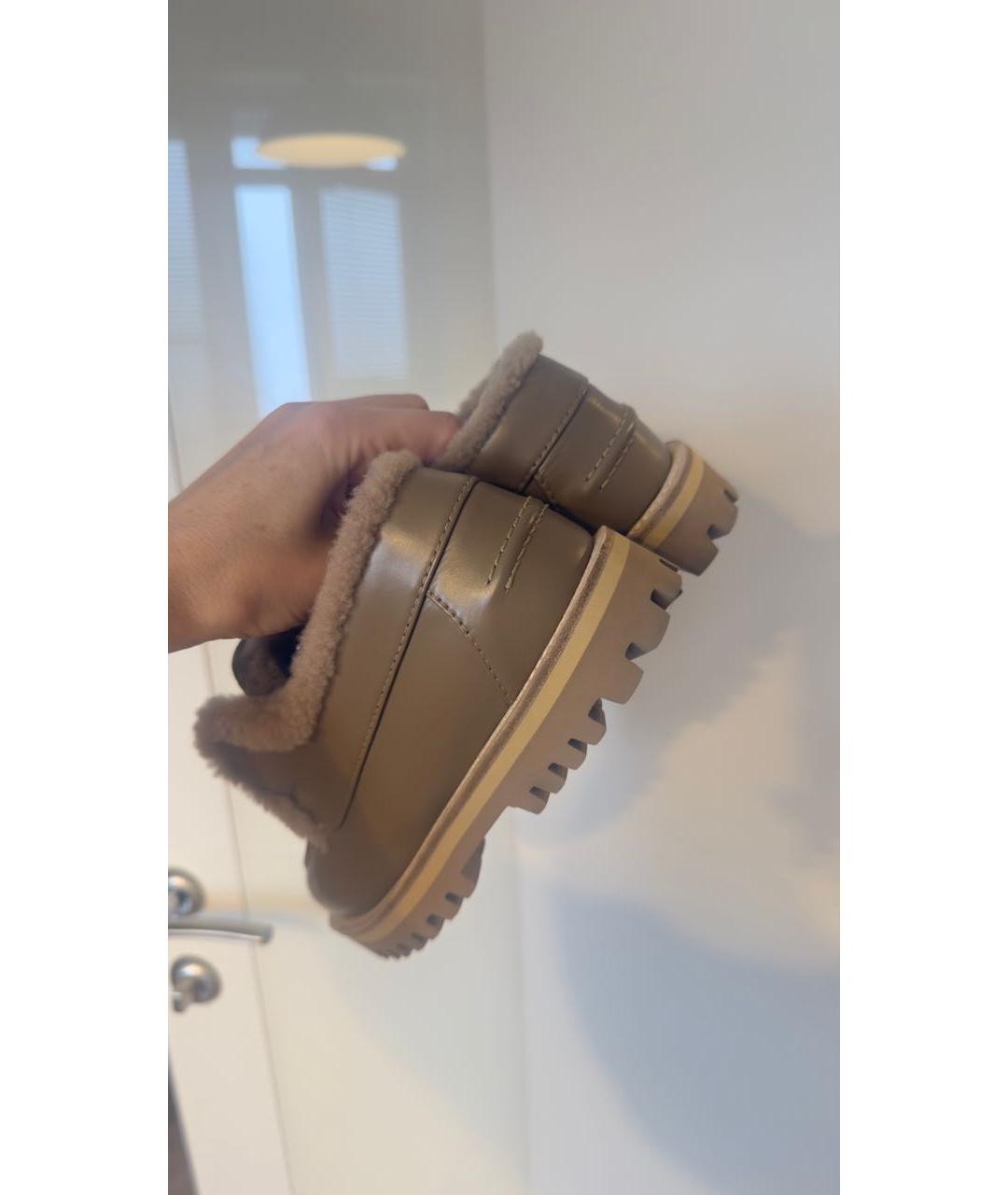 LE SILLA Бежевые кожаные лоферы, фото 5