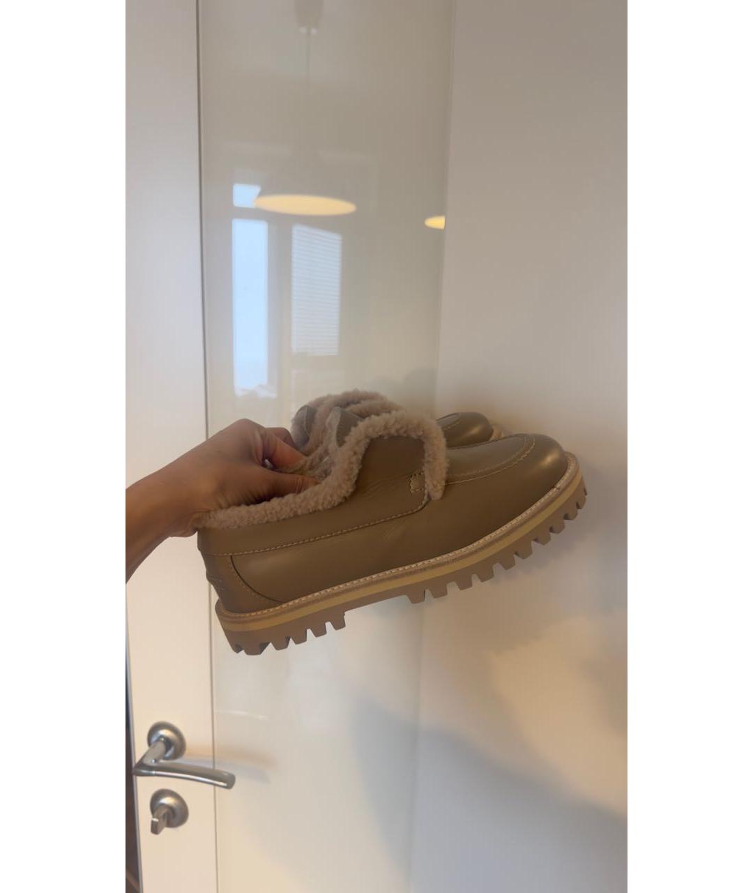 LE SILLA Бежевые кожаные лоферы, фото 8