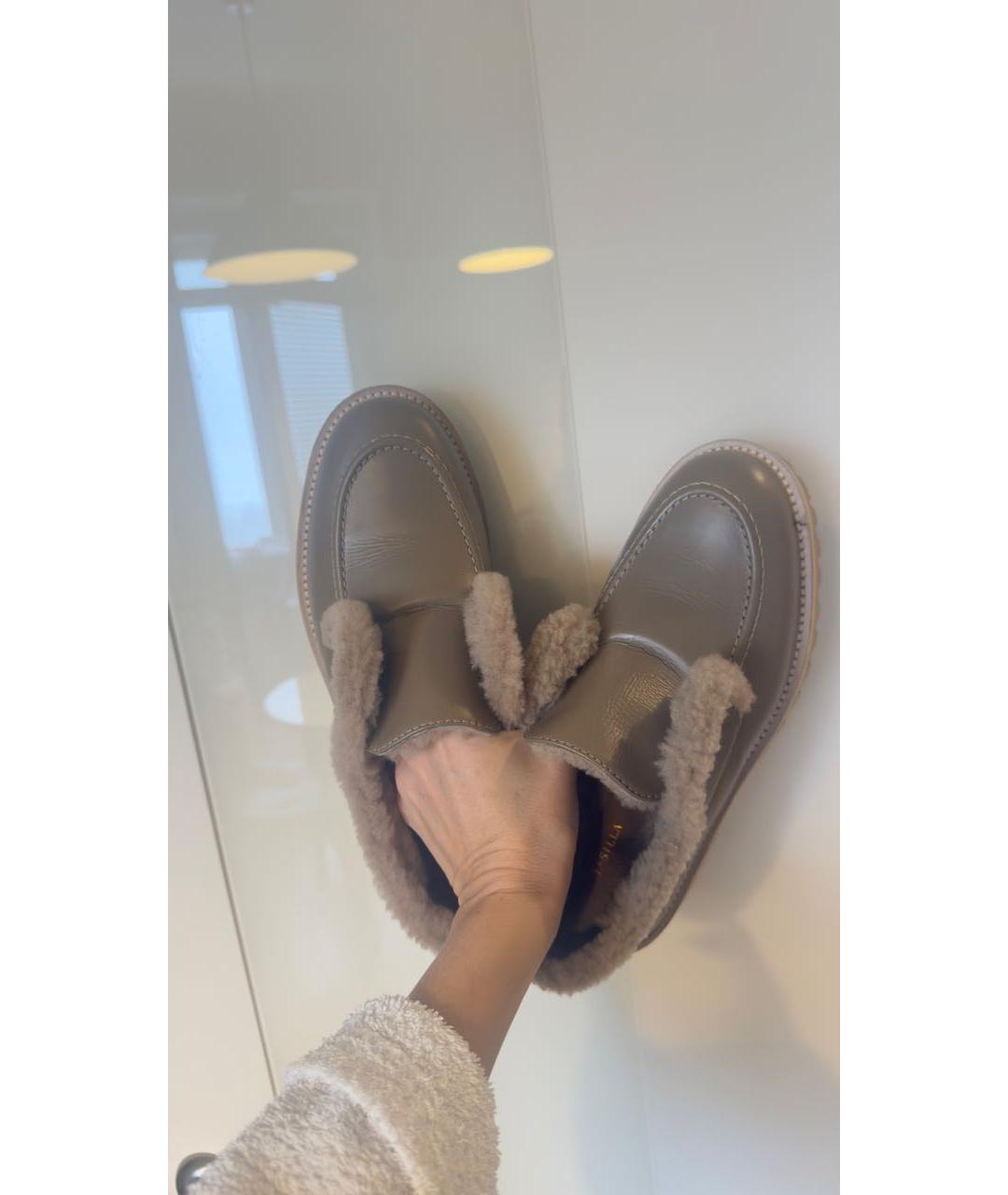 LE SILLA Бежевые кожаные лоферы, фото 6