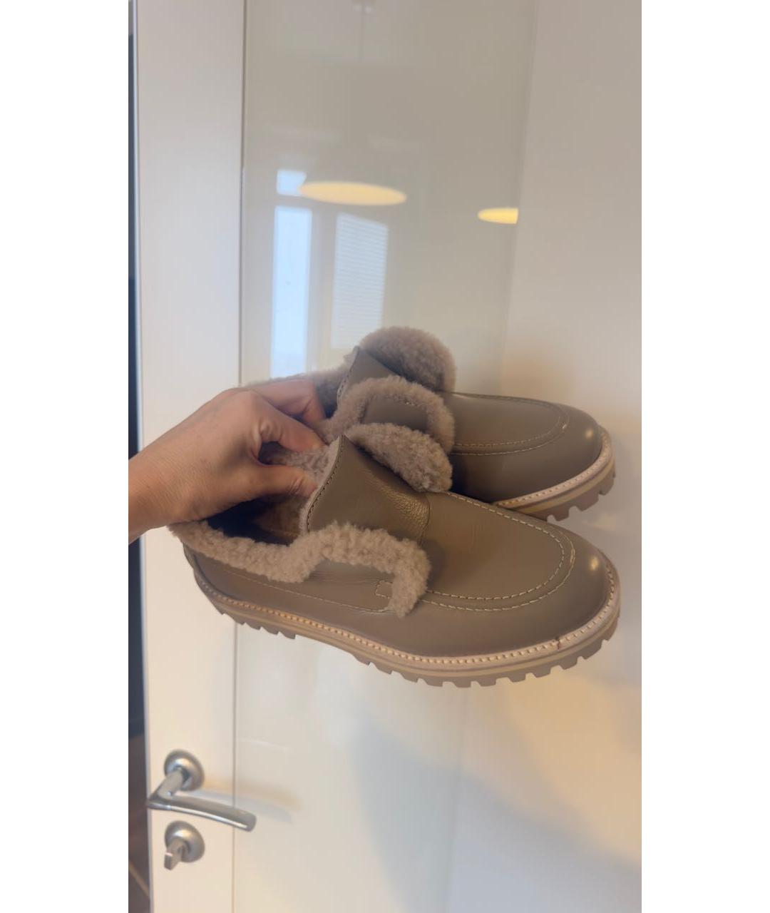 LE SILLA Бежевые кожаные лоферы, фото 7