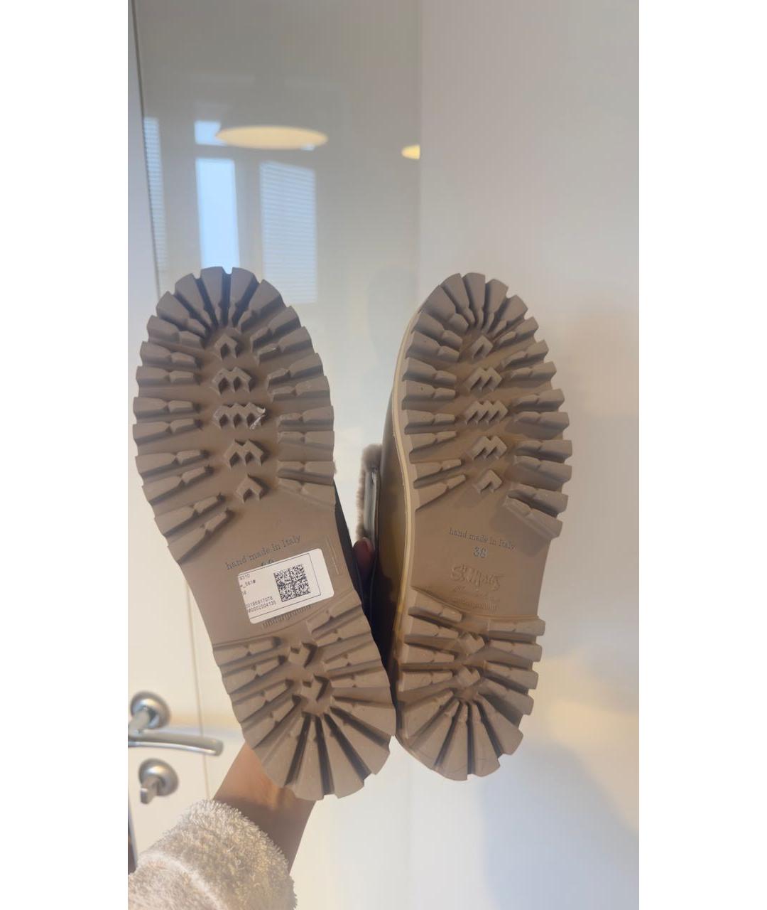 LE SILLA Бежевые кожаные лоферы, фото 4