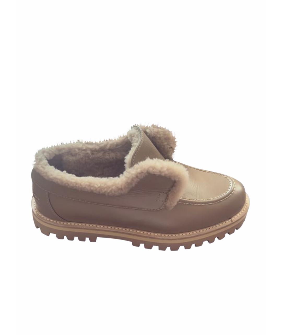 LE SILLA Бежевые кожаные лоферы, фото 1