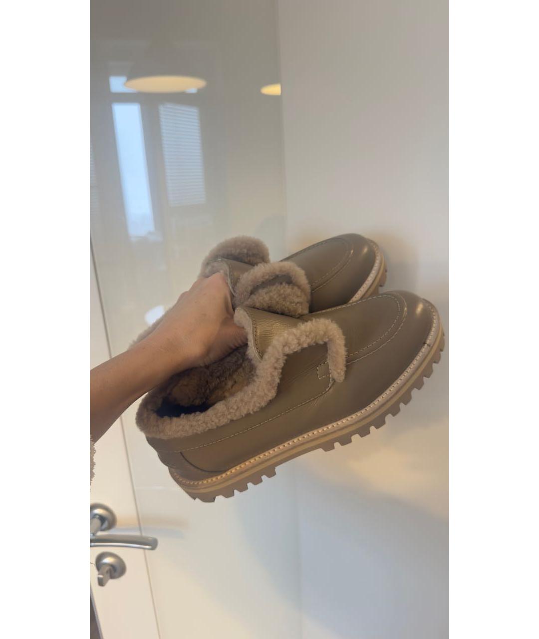 LE SILLA Бежевые кожаные лоферы, фото 3