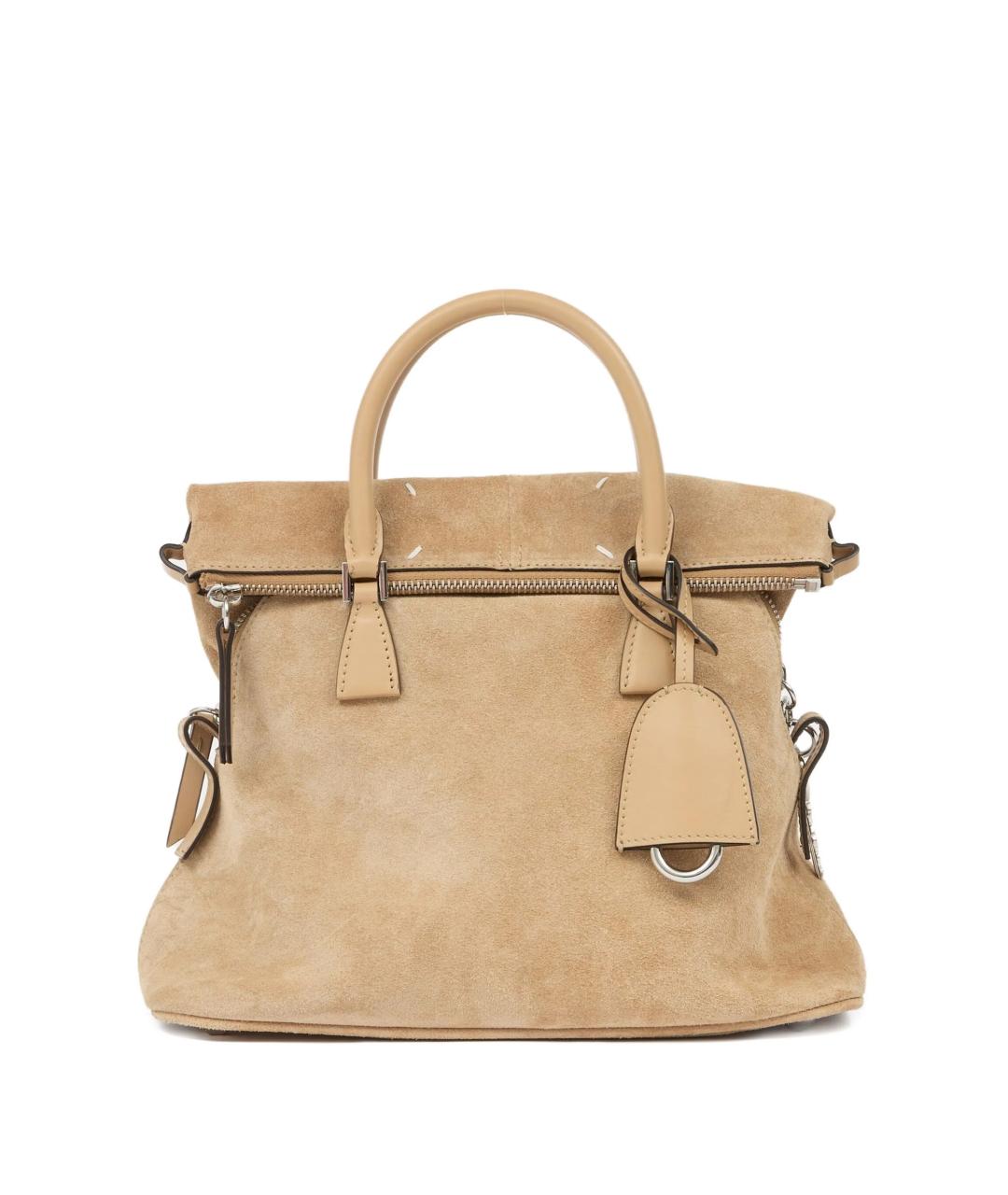 MAISON MARGIELA Бежевая замшевая сумка тоут, фото 1