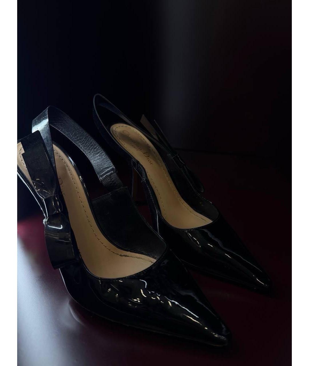 CHRISTIAN DIOR Черные туфли из лакированной кожи, фото 2