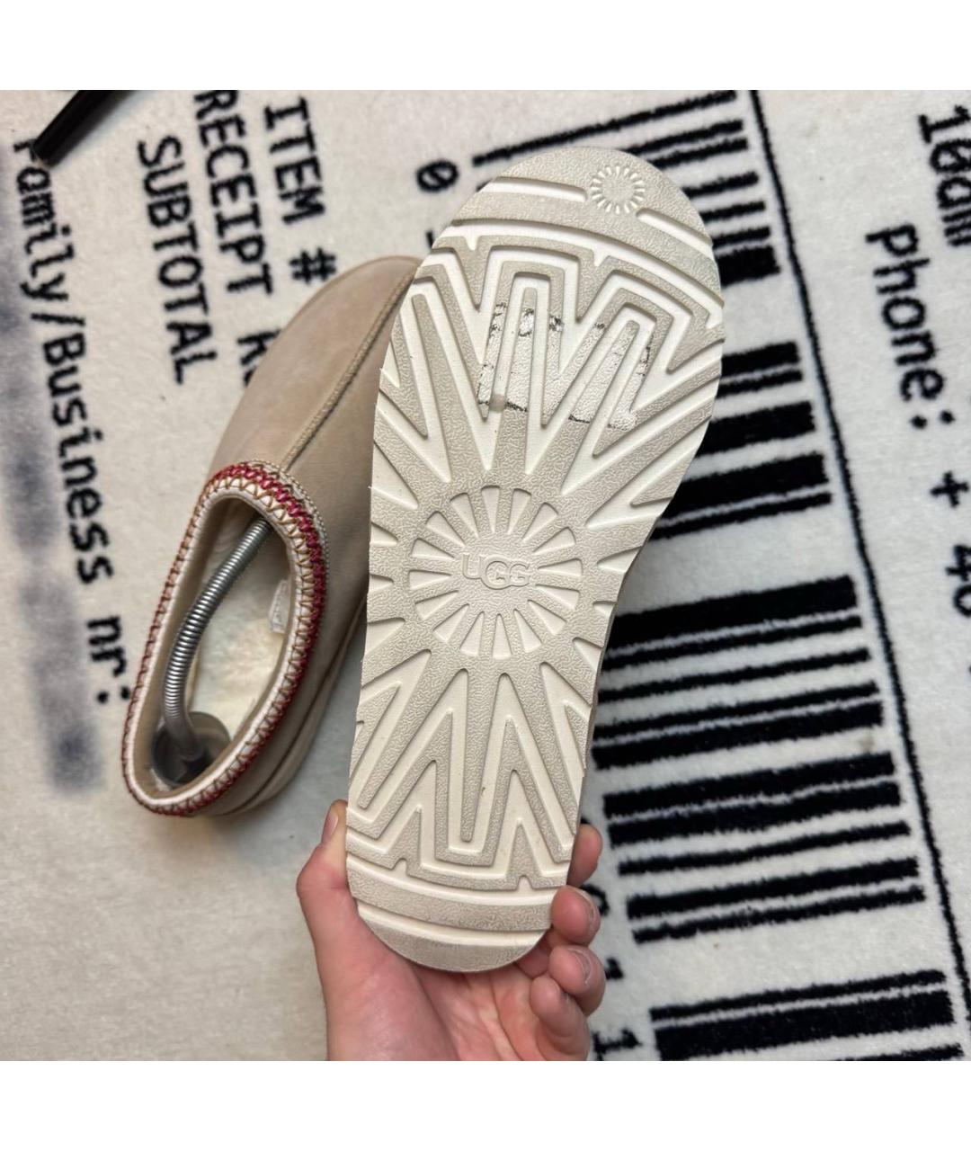 UGG AUSTRALIA Бежевые замшевые сабо, фото 5