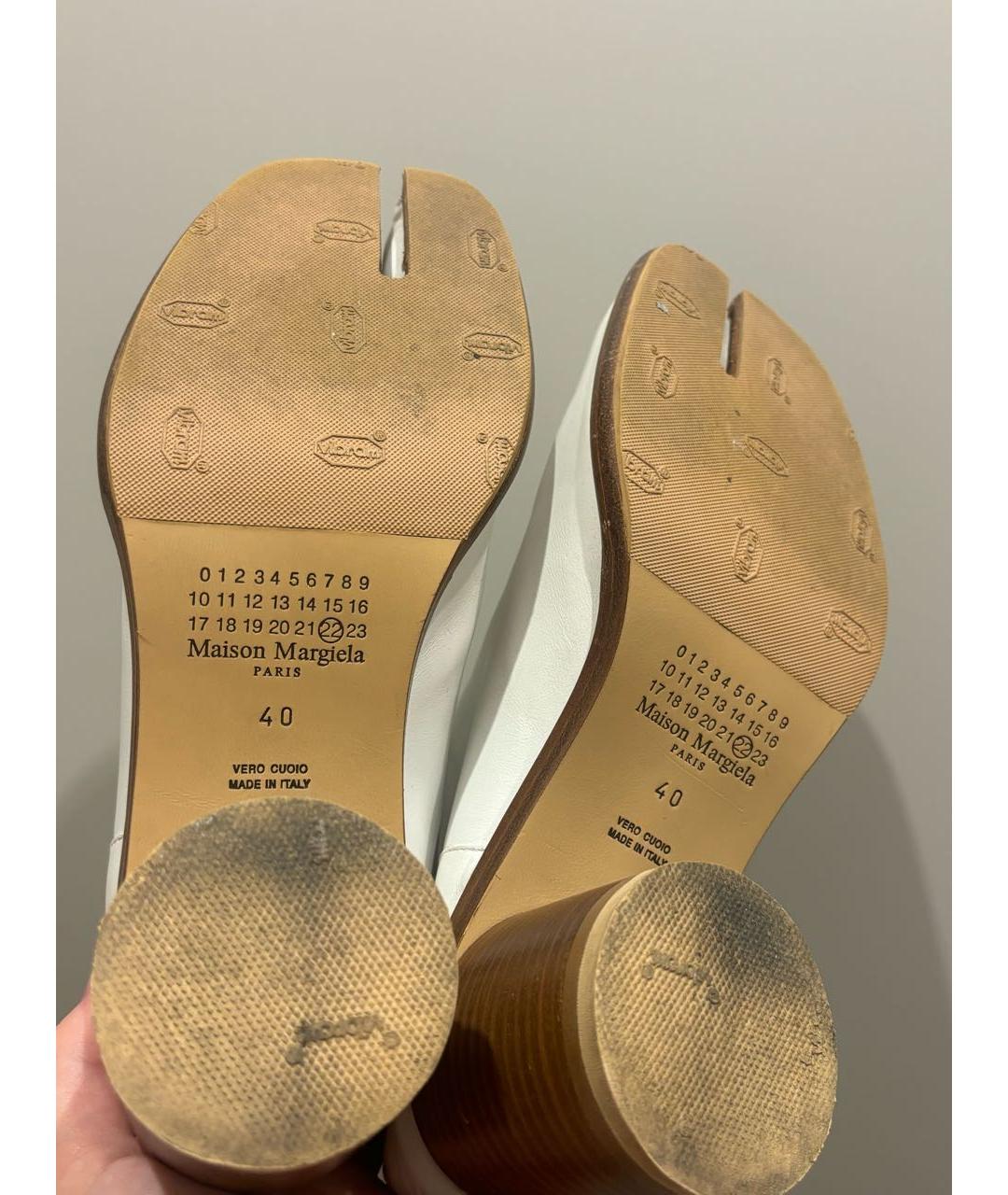 MAISON MARGIELA Белые кожаные высокие ботинки, фото 3