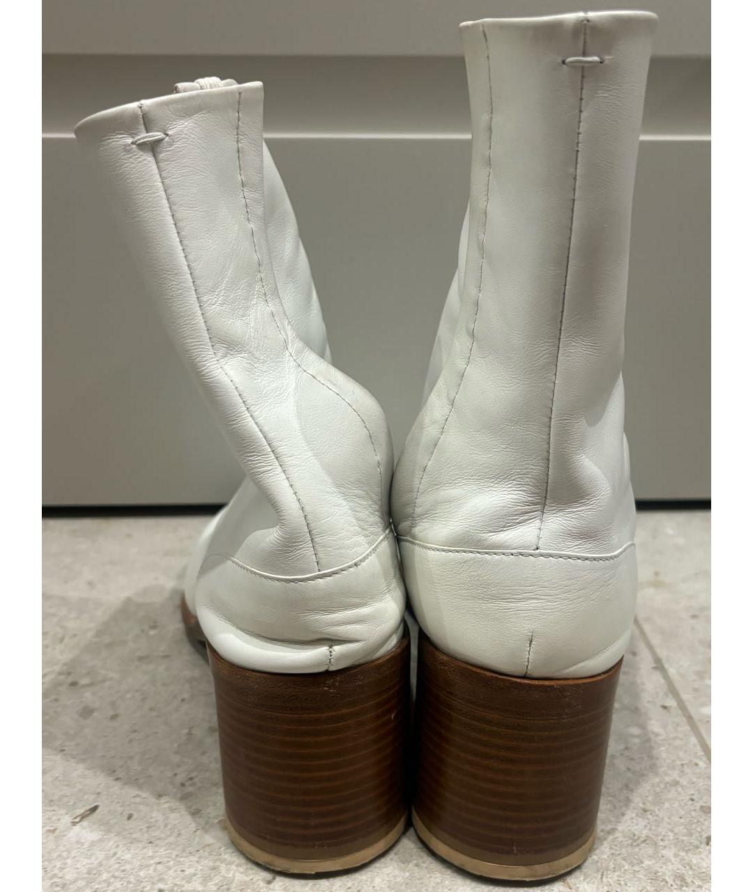 MAISON MARGIELA Белые кожаные высокие ботинки, фото 4
