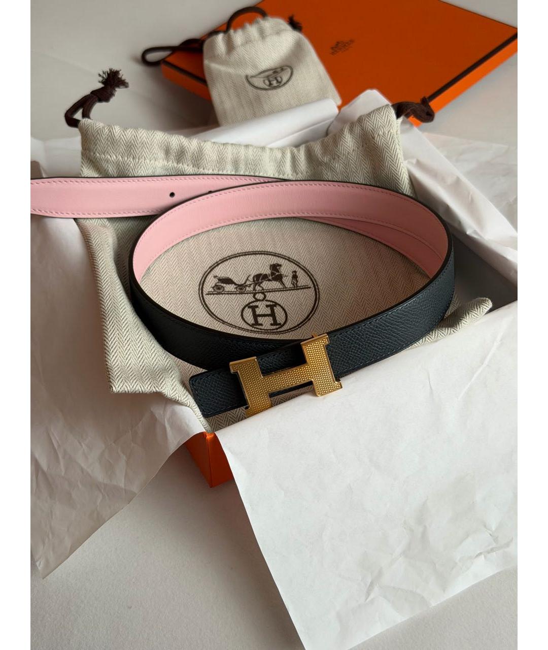 HERMES Розовый кожаный ремень, фото 5