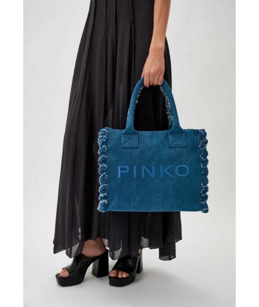 PINKO Синяя деним сумка тоут, фото 6
