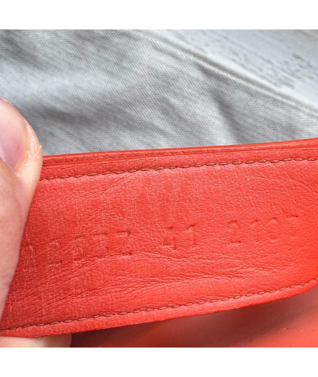 HERMES Оранжевое кожаные шлепанцы, фото 7