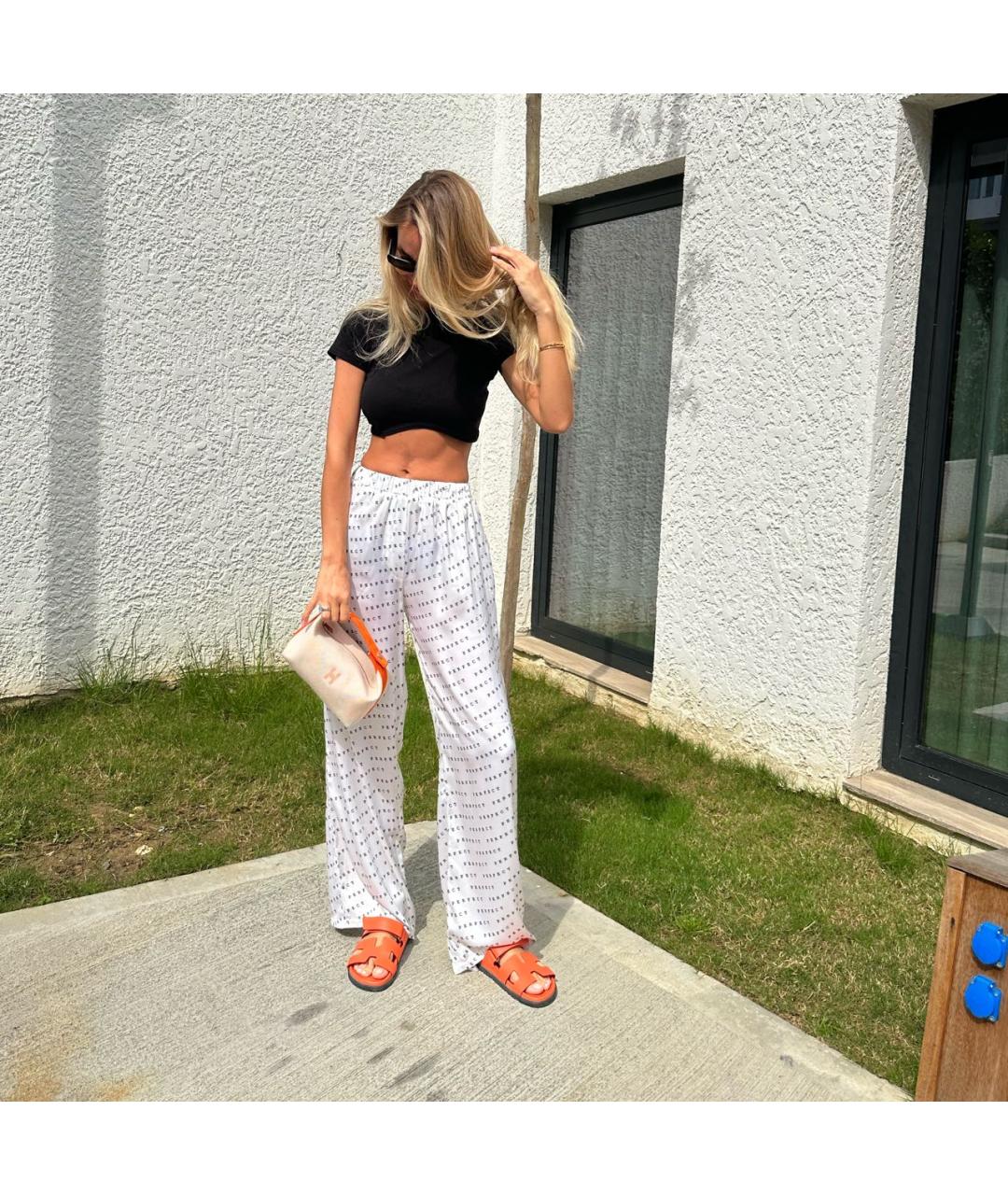 HERMES Оранжевое кожаные шлепанцы, фото 5