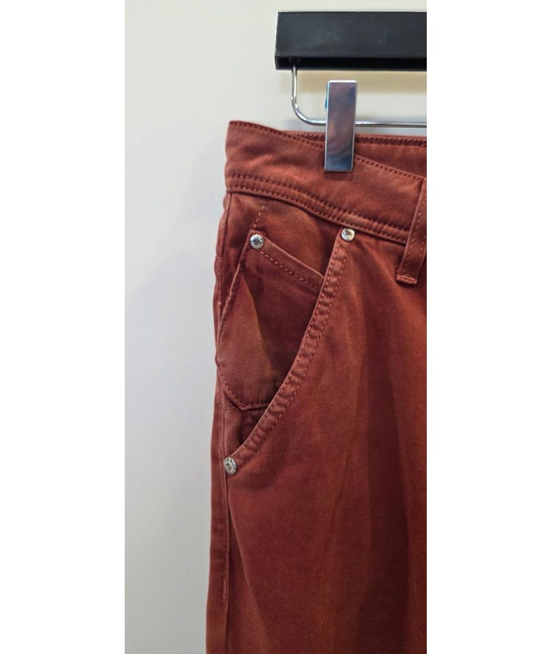 JACOB COHEN Коралловые хлопковые джинсы скинни, фото 5