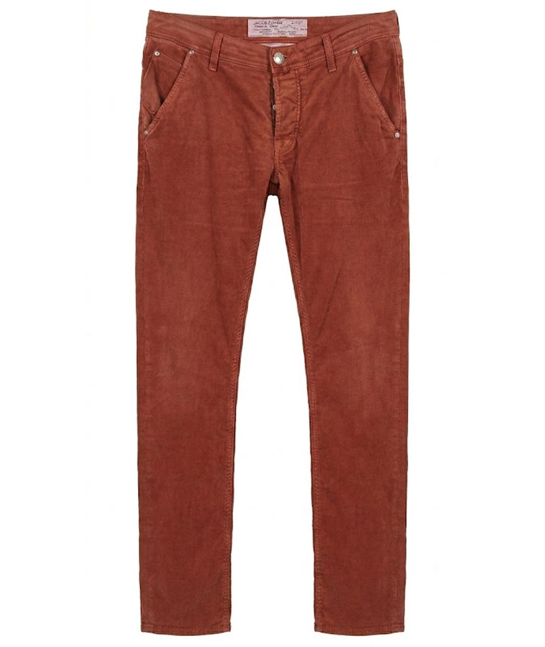 JACOB COHEN Коралловые хлопковые джинсы скинни, фото 1