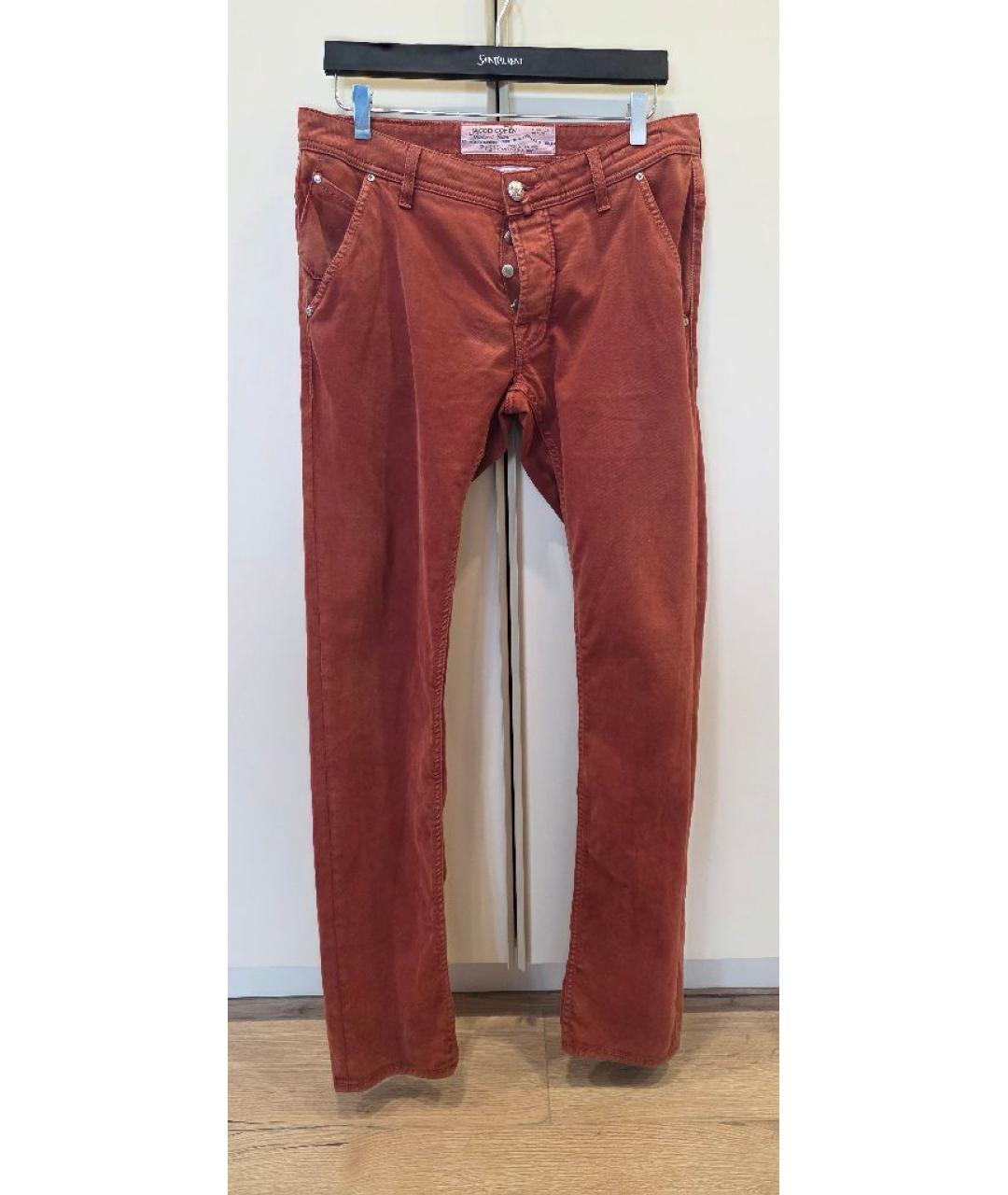 JACOB COHEN Коралловые хлопковые джинсы скинни, фото 8