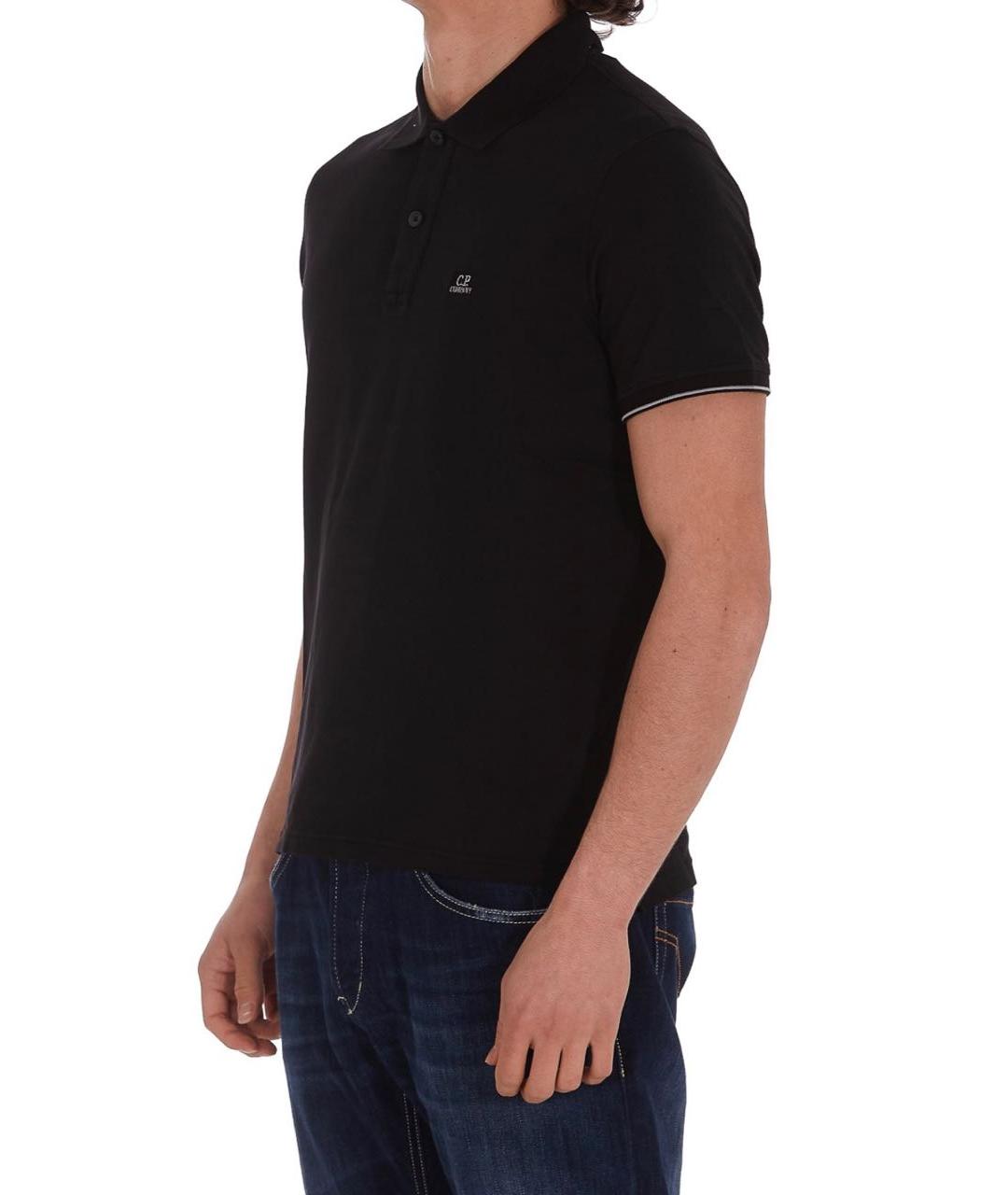 CP COMPANY Черное хлопковое поло с коротким рукавом, фото 4