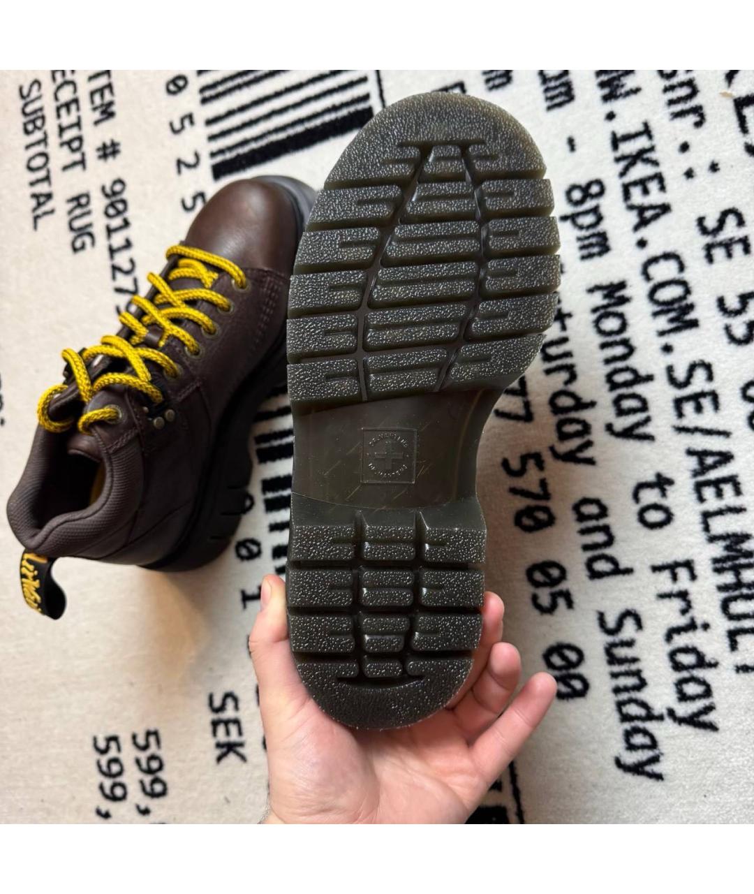 DR. MARTENS Коричневые кожаные высокие ботинки, фото 5