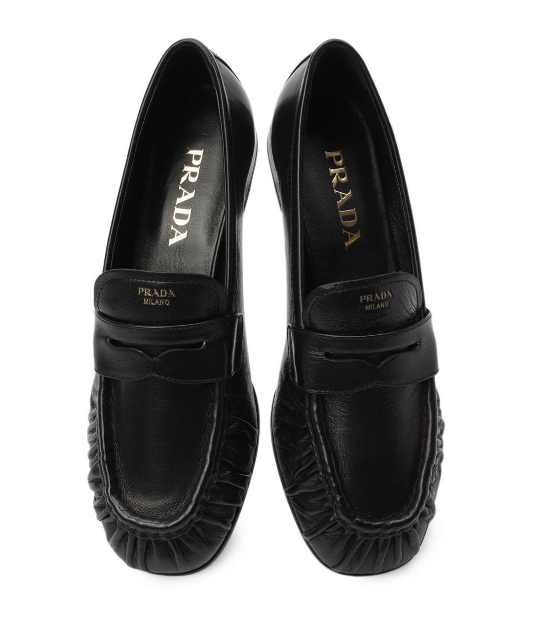 PRADA Черные кожаные лоферы, фото 2