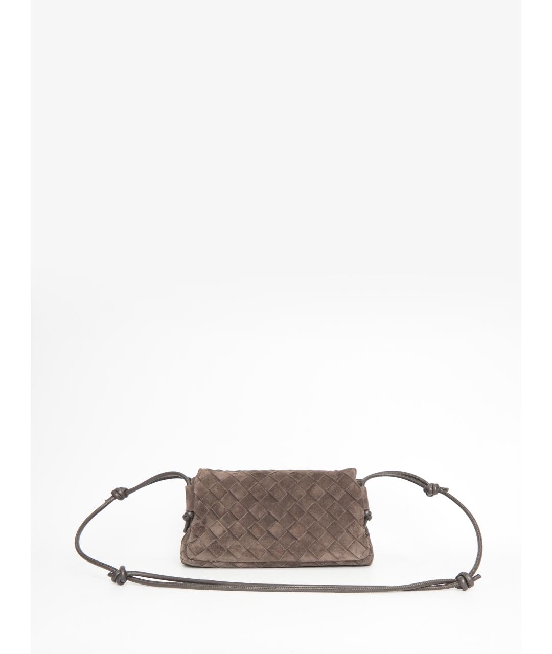 BOTTEGA VENETA Коричневая замшевая сумка через плечо, фото 2