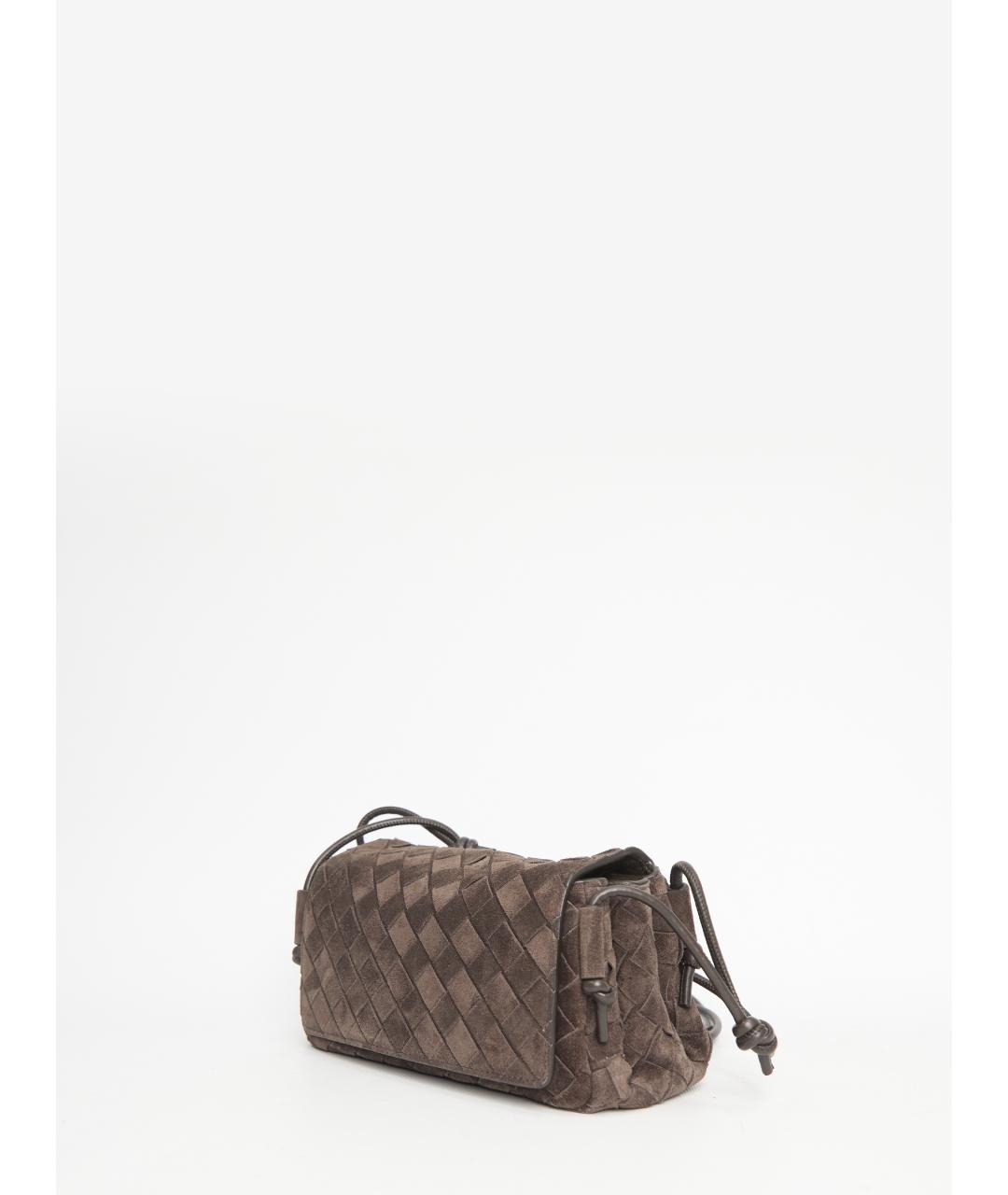 BOTTEGA VENETA Коричневая замшевая сумка через плечо, фото 3