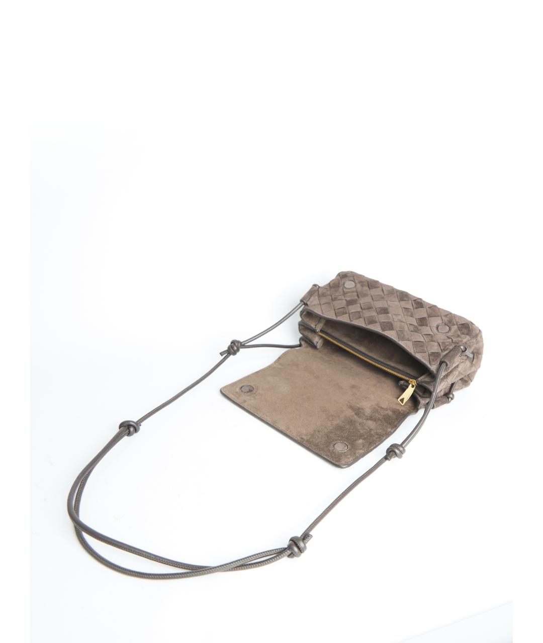 BOTTEGA VENETA Коричневая замшевая сумка через плечо, фото 4