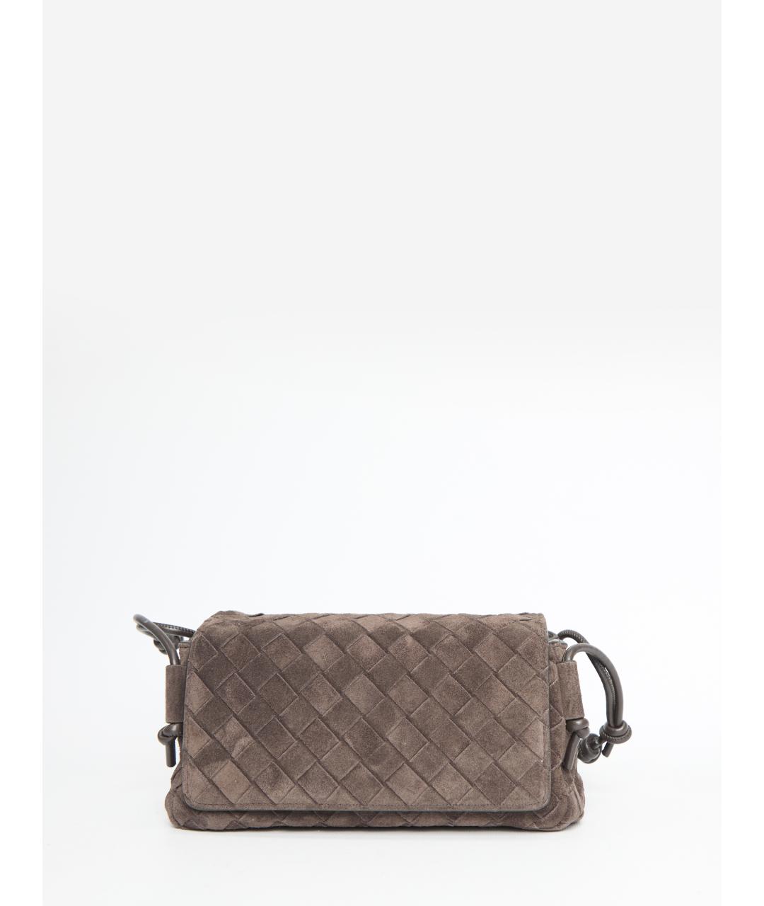 BOTTEGA VENETA Коричневая замшевая сумка через плечо, фото 5