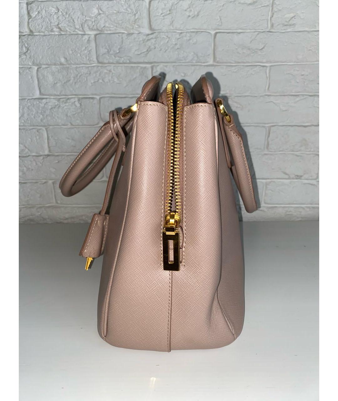 PRADA Бежевая кожаная сумка с короткими ручками, фото 2