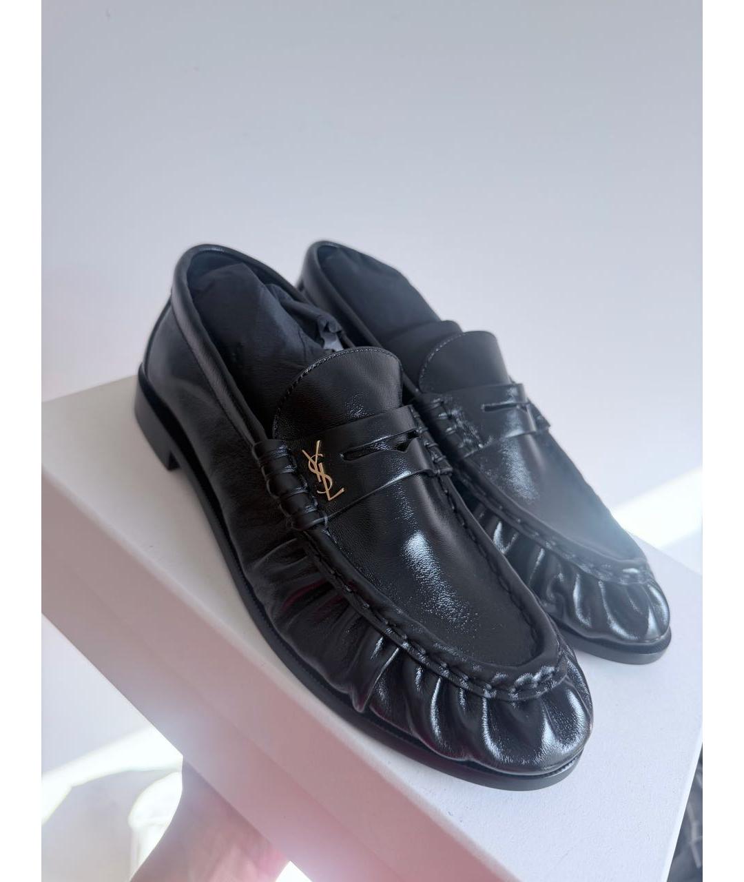 SAINT LAURENT Черные кожаные туфли, фото 3