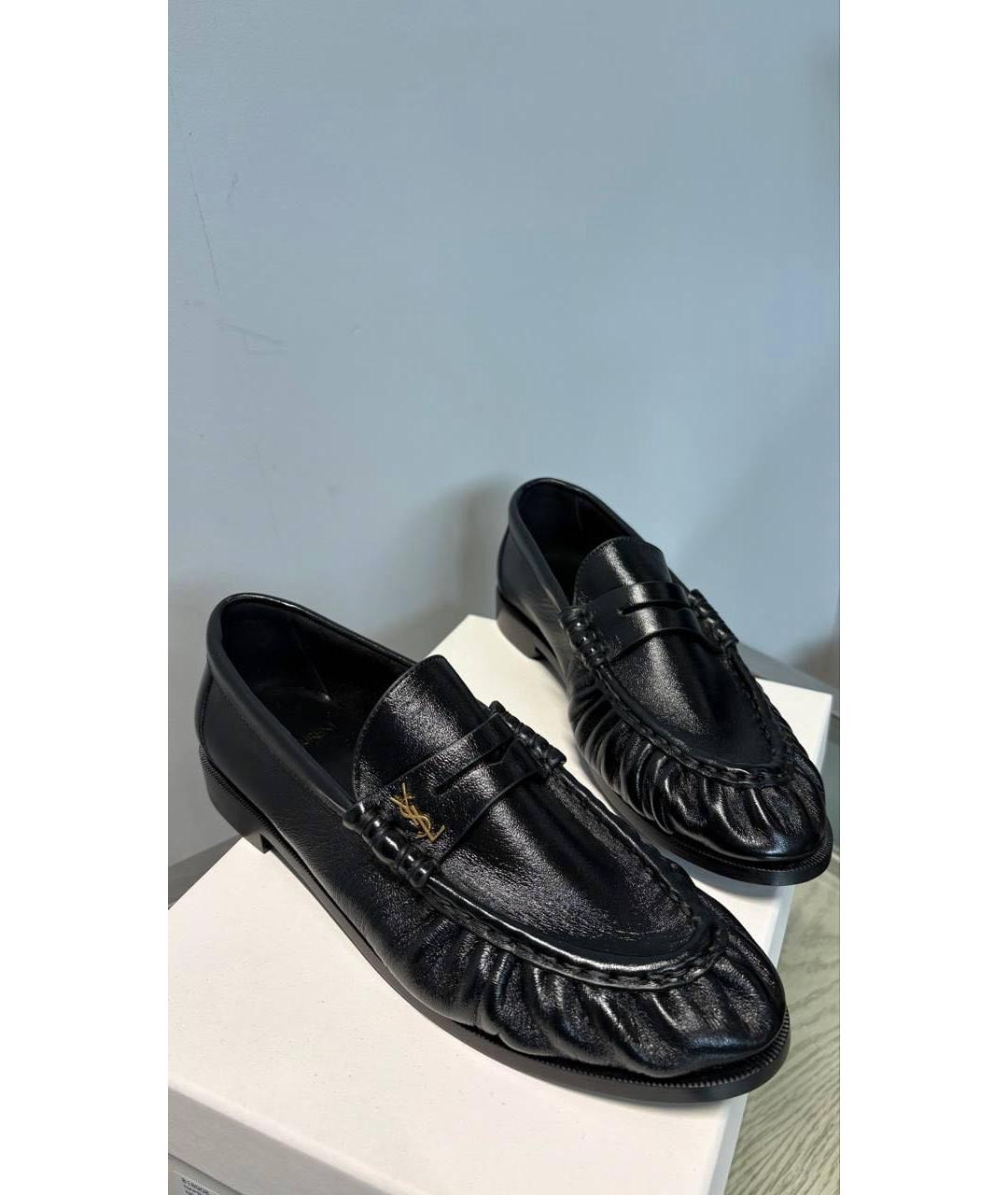 SAINT LAURENT Черные кожаные туфли, фото 2