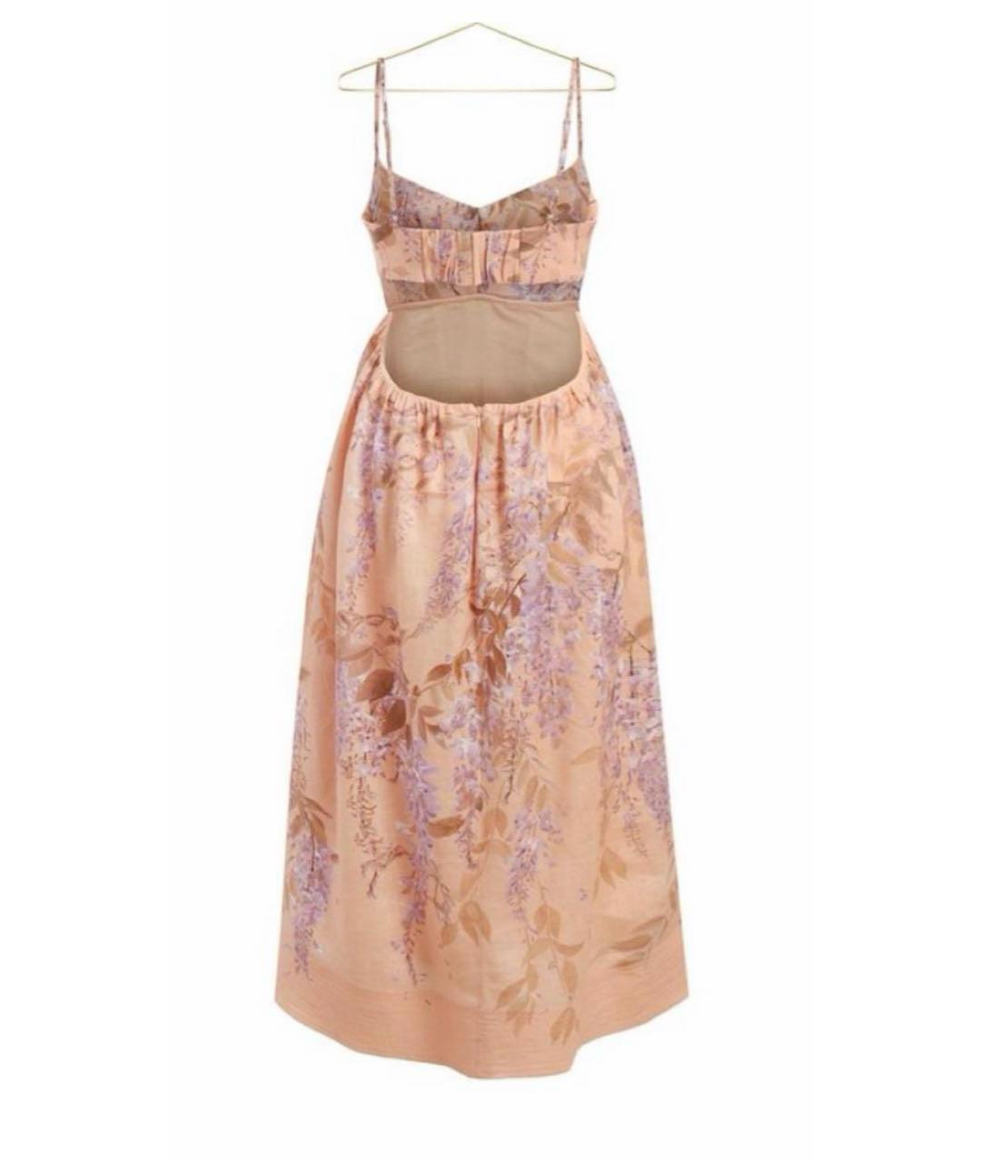 ZIMMERMANN Коралловый льняной сарафан, фото 2