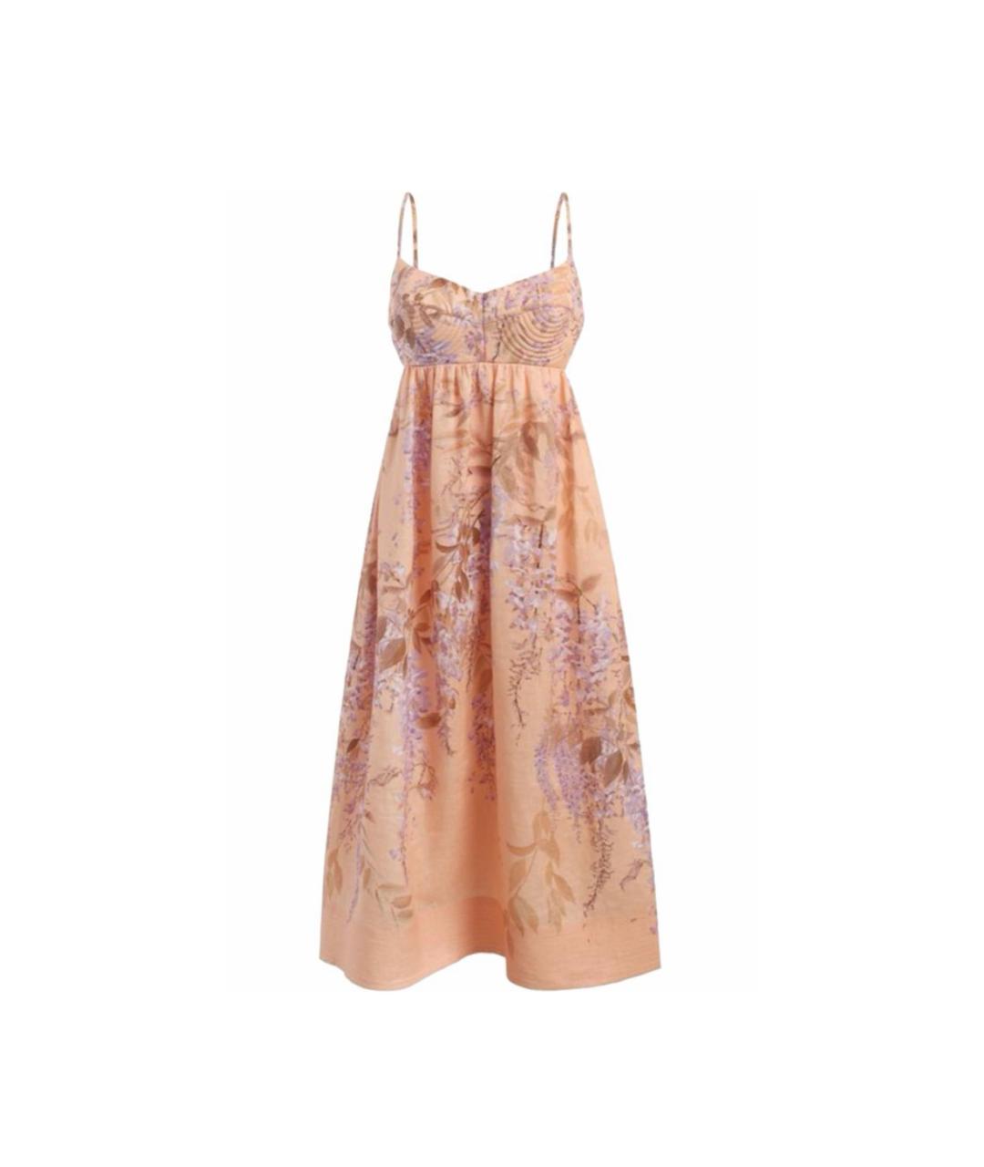 ZIMMERMANN Коралловый льняной сарафан, фото 4