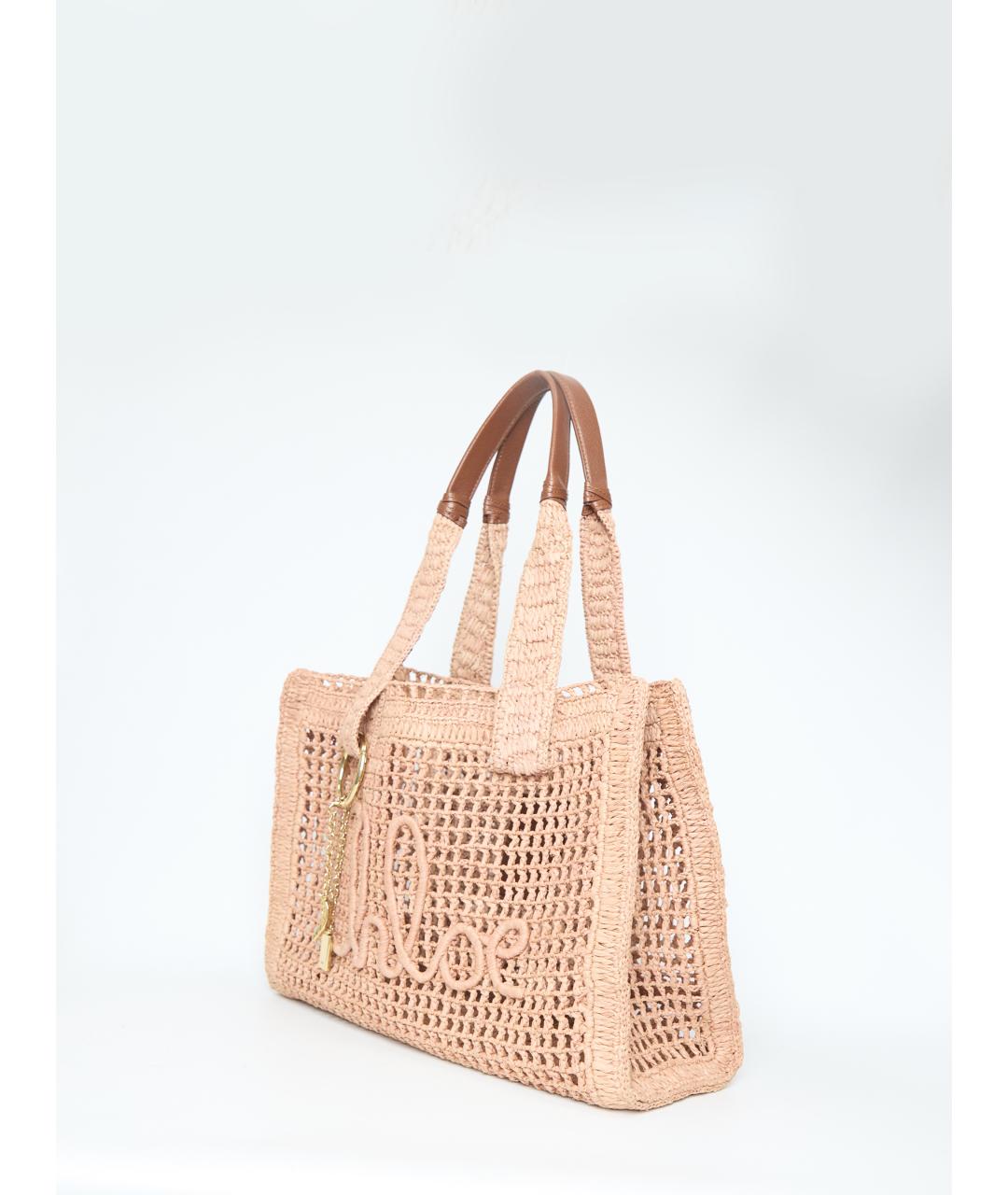 CHLOE Розовая пелетеная сумка тоут, фото 3