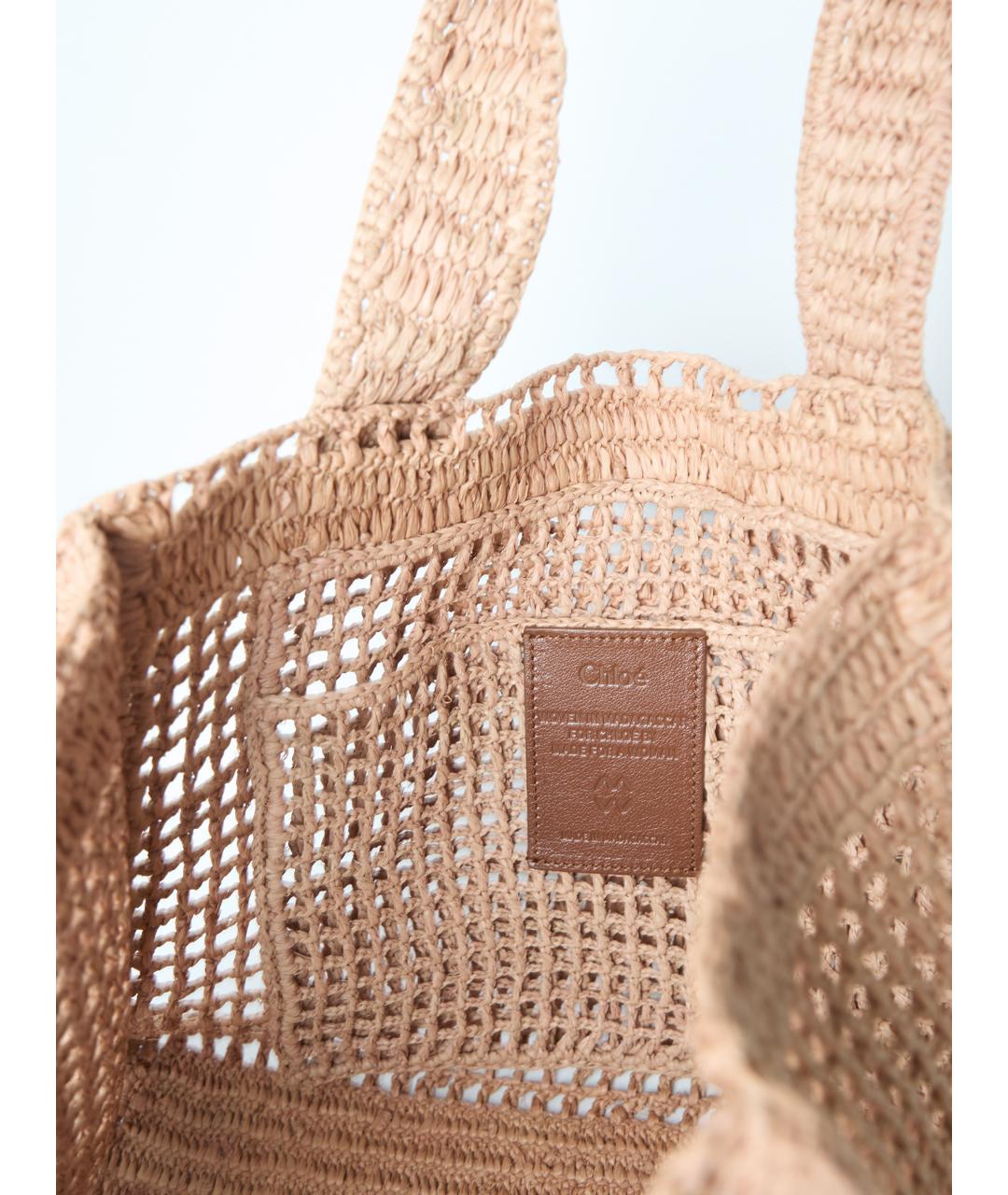 CHLOE Розовая пелетеная сумка тоут, фото 4