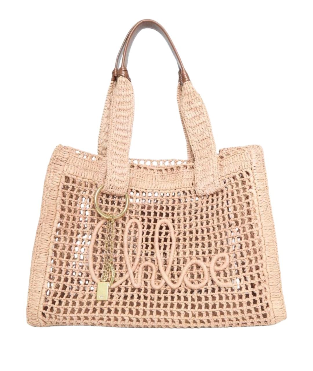 CHLOE Розовая пелетеная сумка тоут, фото 1