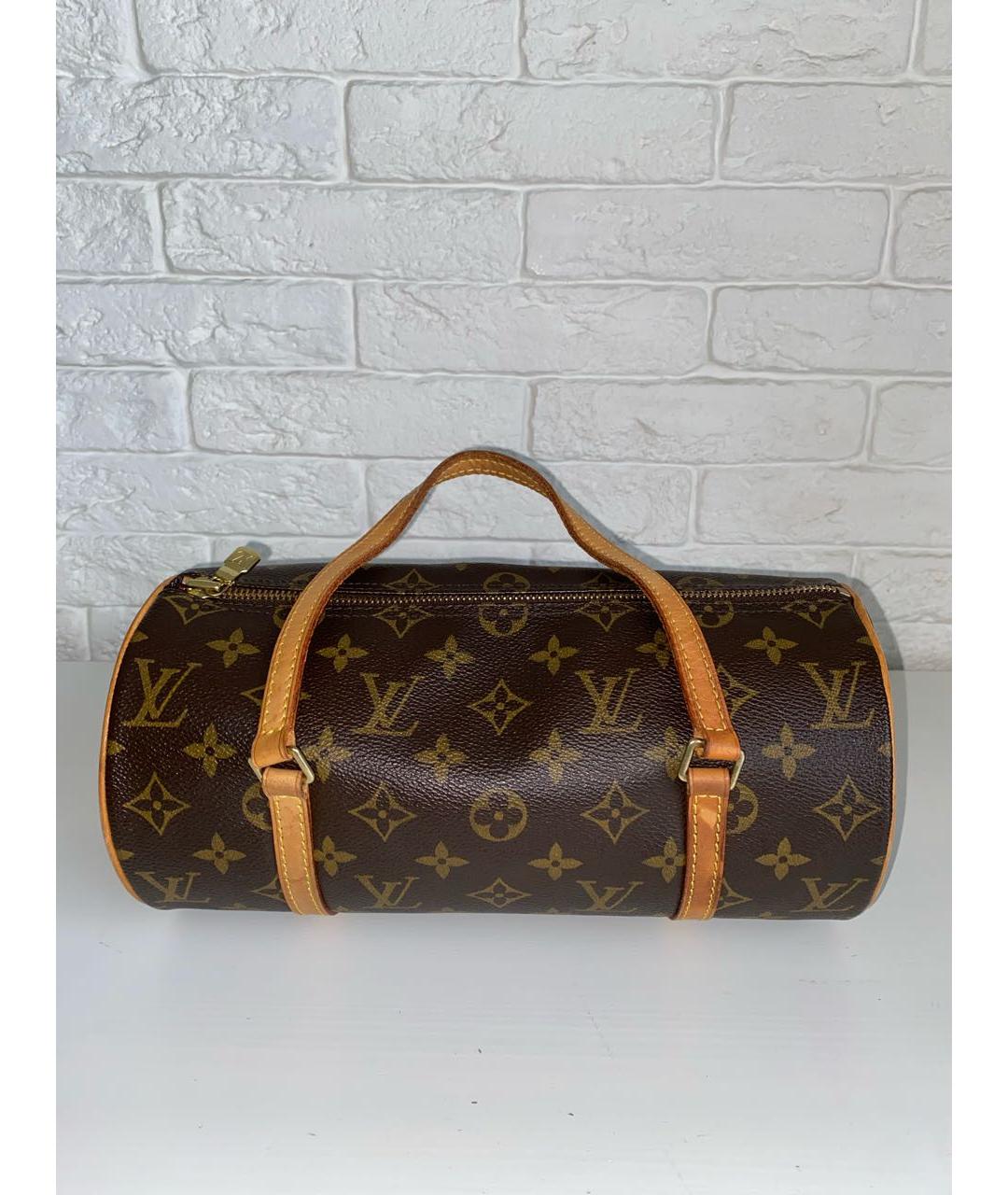 LOUIS VUITTON Коричневая кожаная сумка с короткими ручками, фото 2