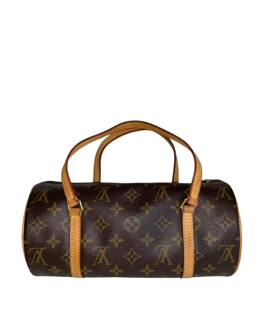 LOUIS VUITTON Коричневая кожаная сумка с короткими ручками, фото 1