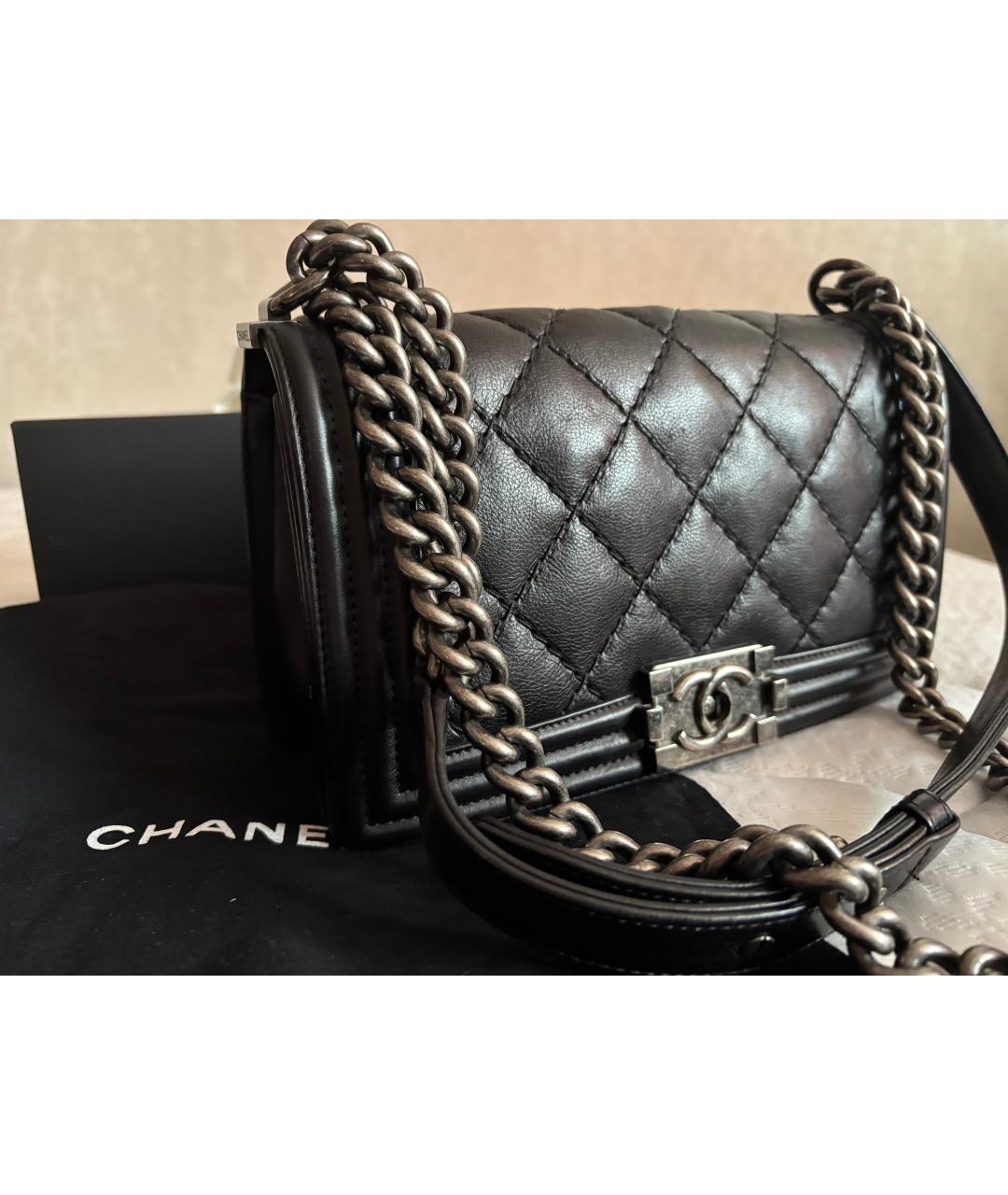 CHANEL Черная кожаная сумка через плечо, фото 2