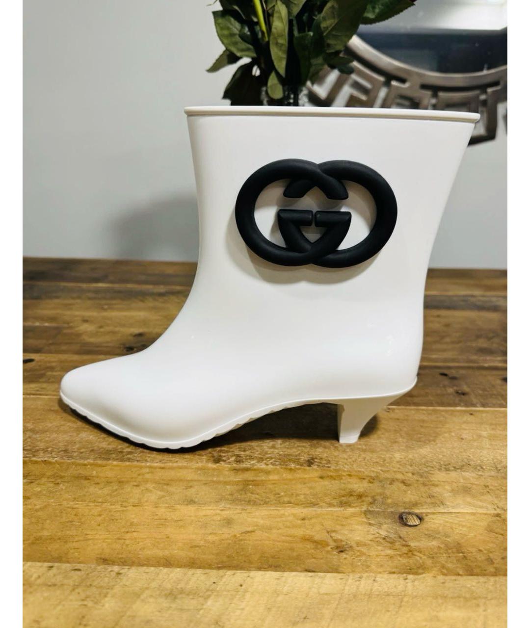 GUCCI Белые резиновые ботильоны, фото 6