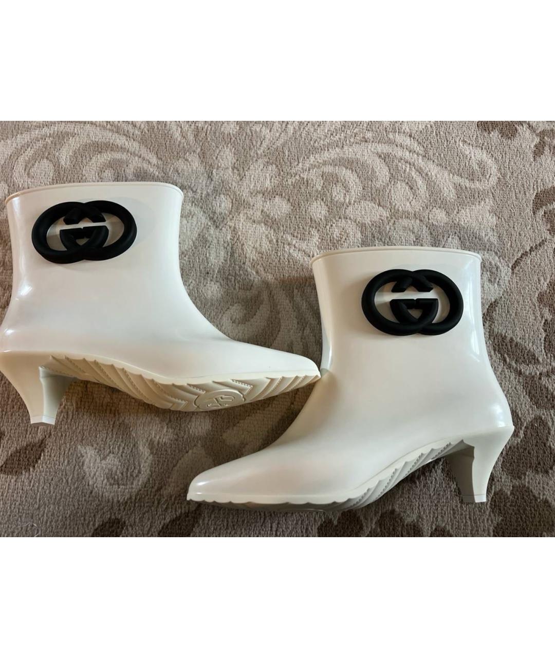 GUCCI Белые резиновые ботильоны, фото 7