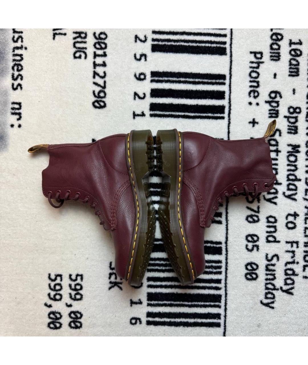 DR. MARTENS Бордовые кожаные ботинки, фото 3