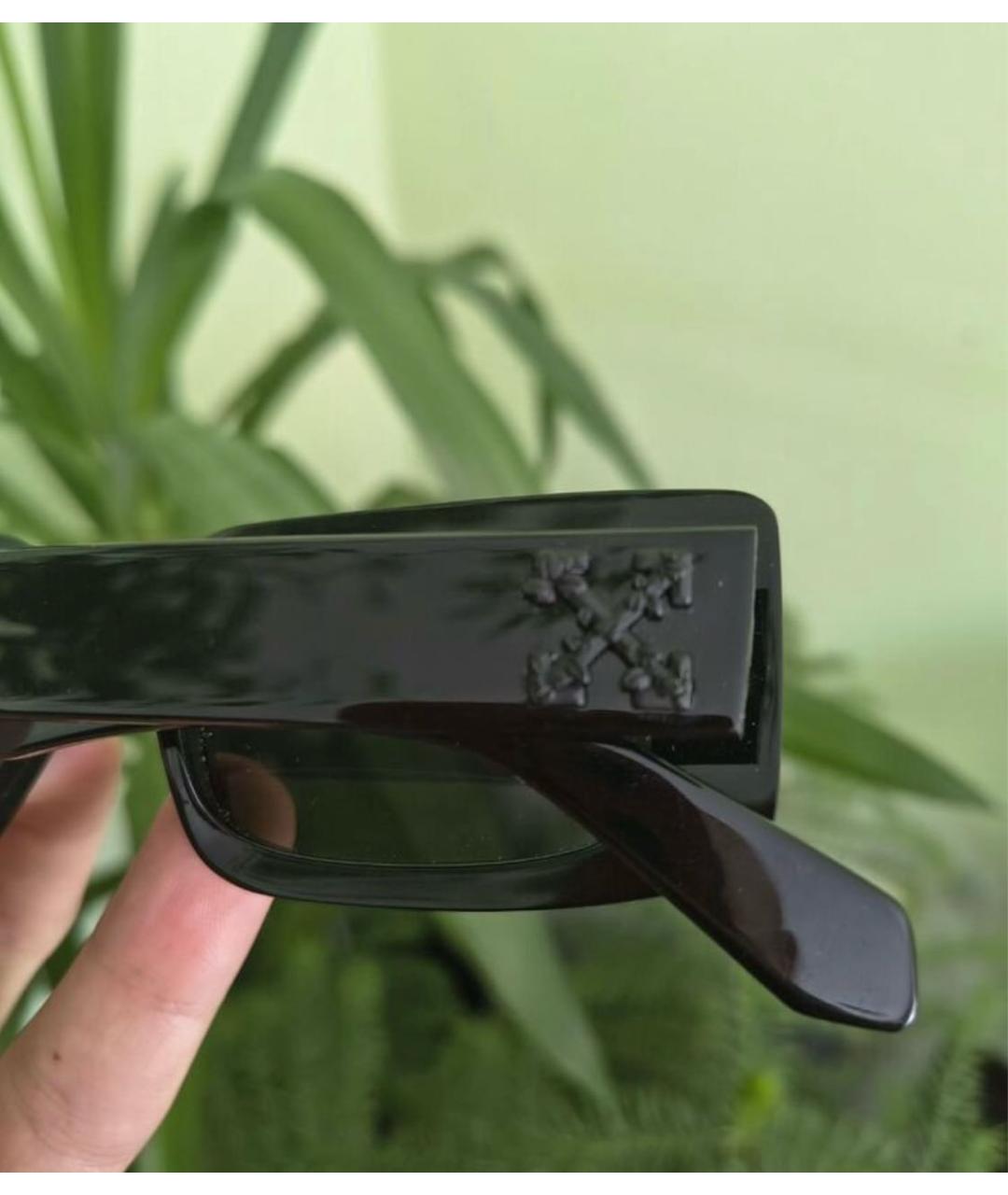 OFF-WHITE Черные пластиковые солнцезащитные очки, фото 3