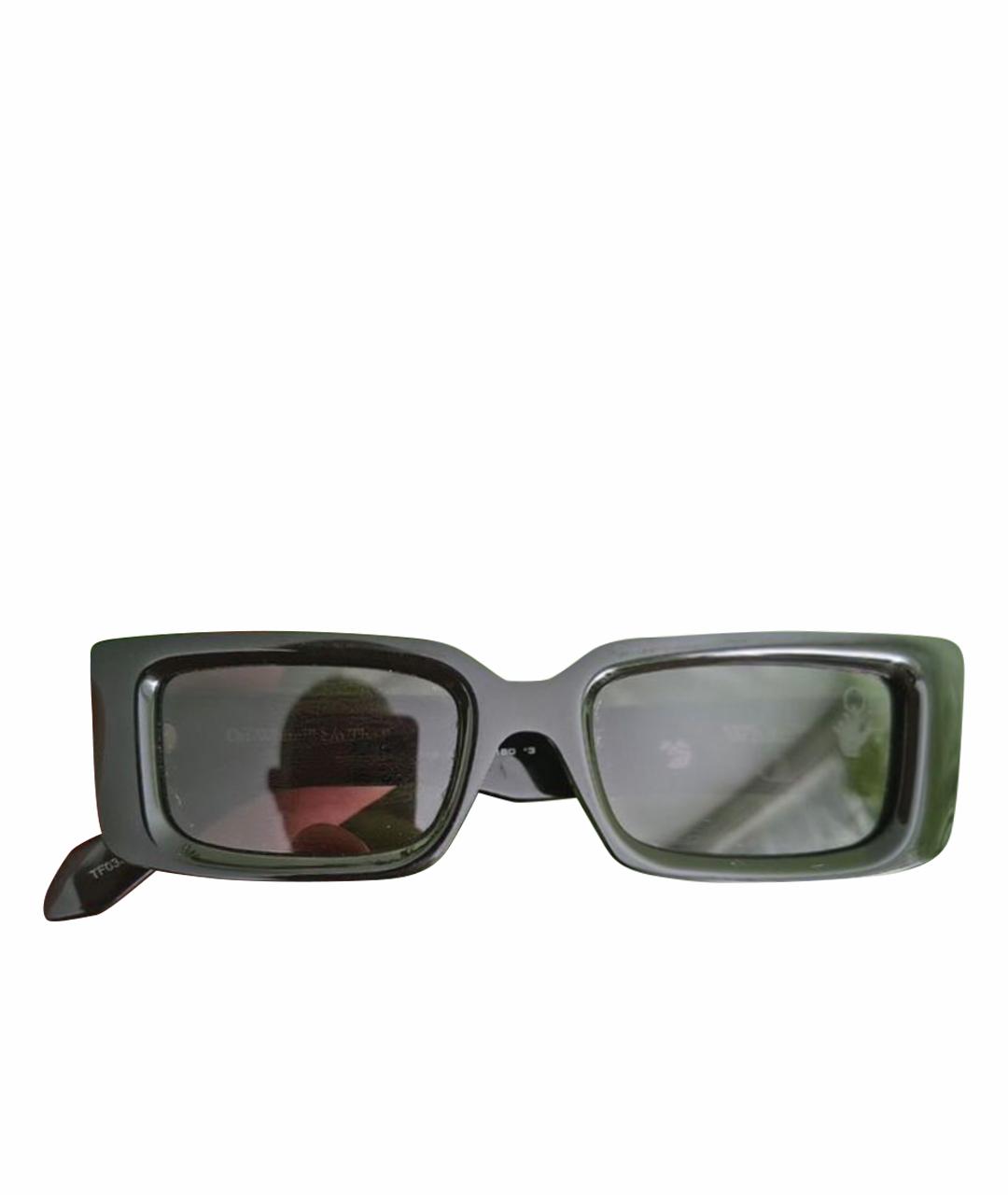 OFF-WHITE Черные пластиковые солнцезащитные очки, фото 1