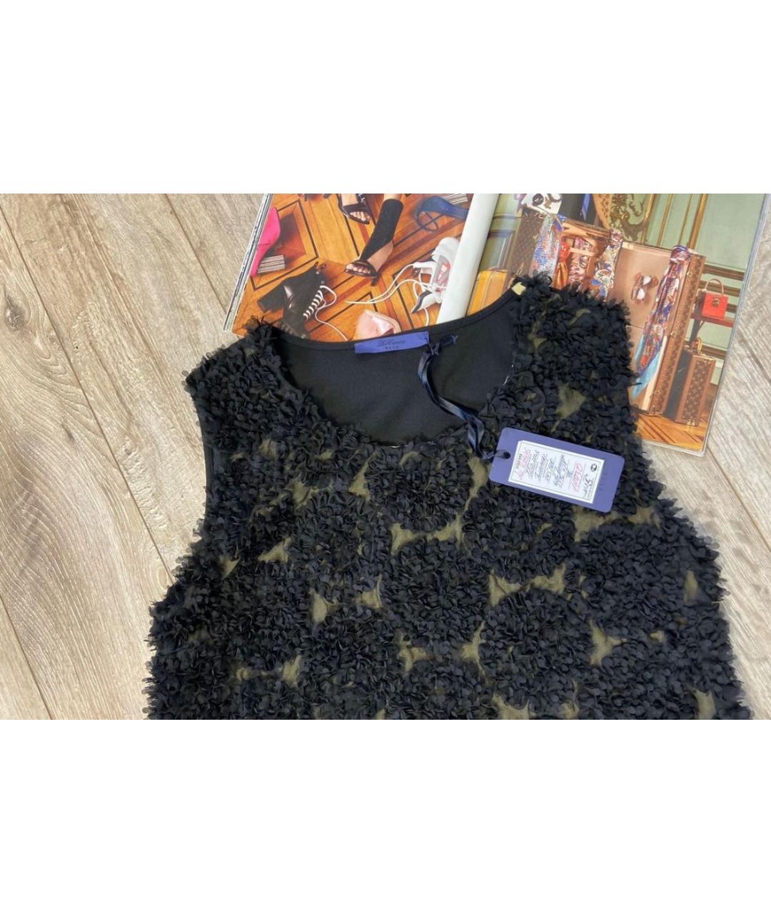 LES COPAINS Черное вискозное вечернее платье, фото 4