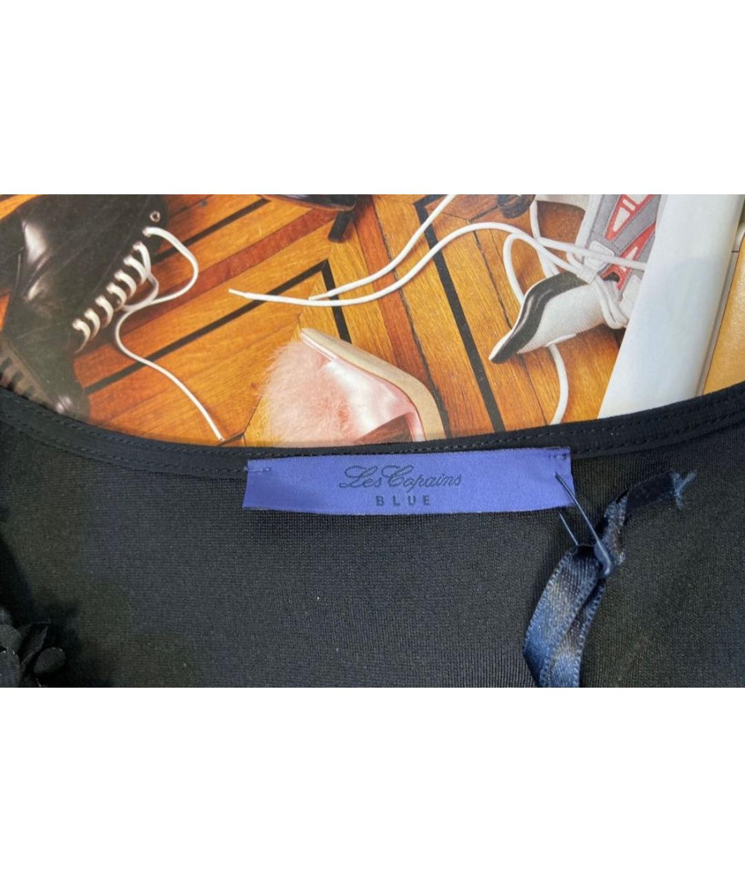 LES COPAINS Черное вискозное вечернее платье, фото 6