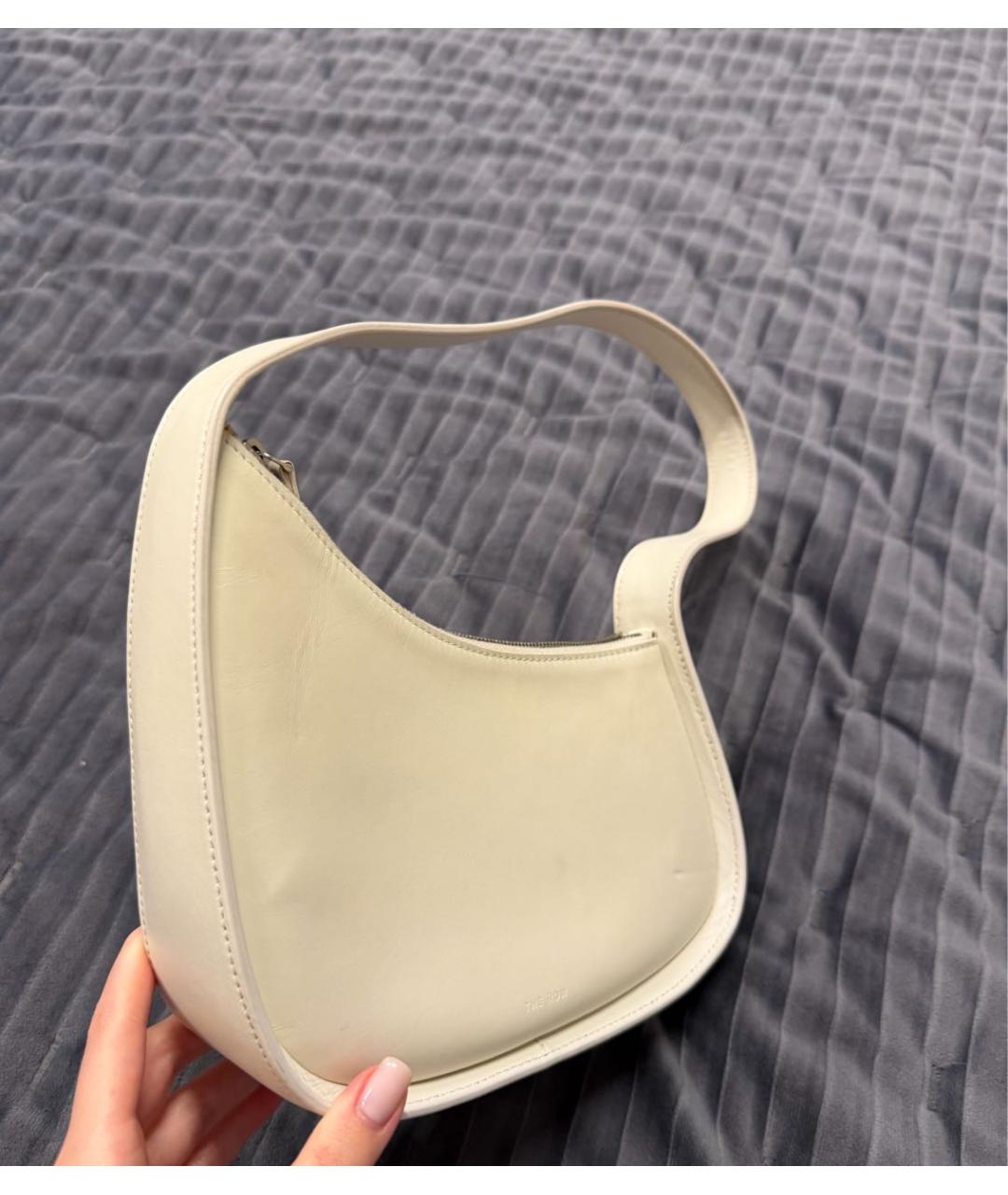 THE ROW Белая кожаная сумка с короткими ручками, фото 2