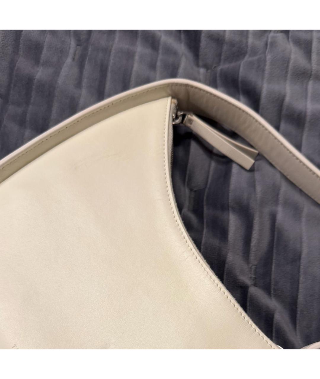 THE ROW Белая кожаная сумка с короткими ручками, фото 7