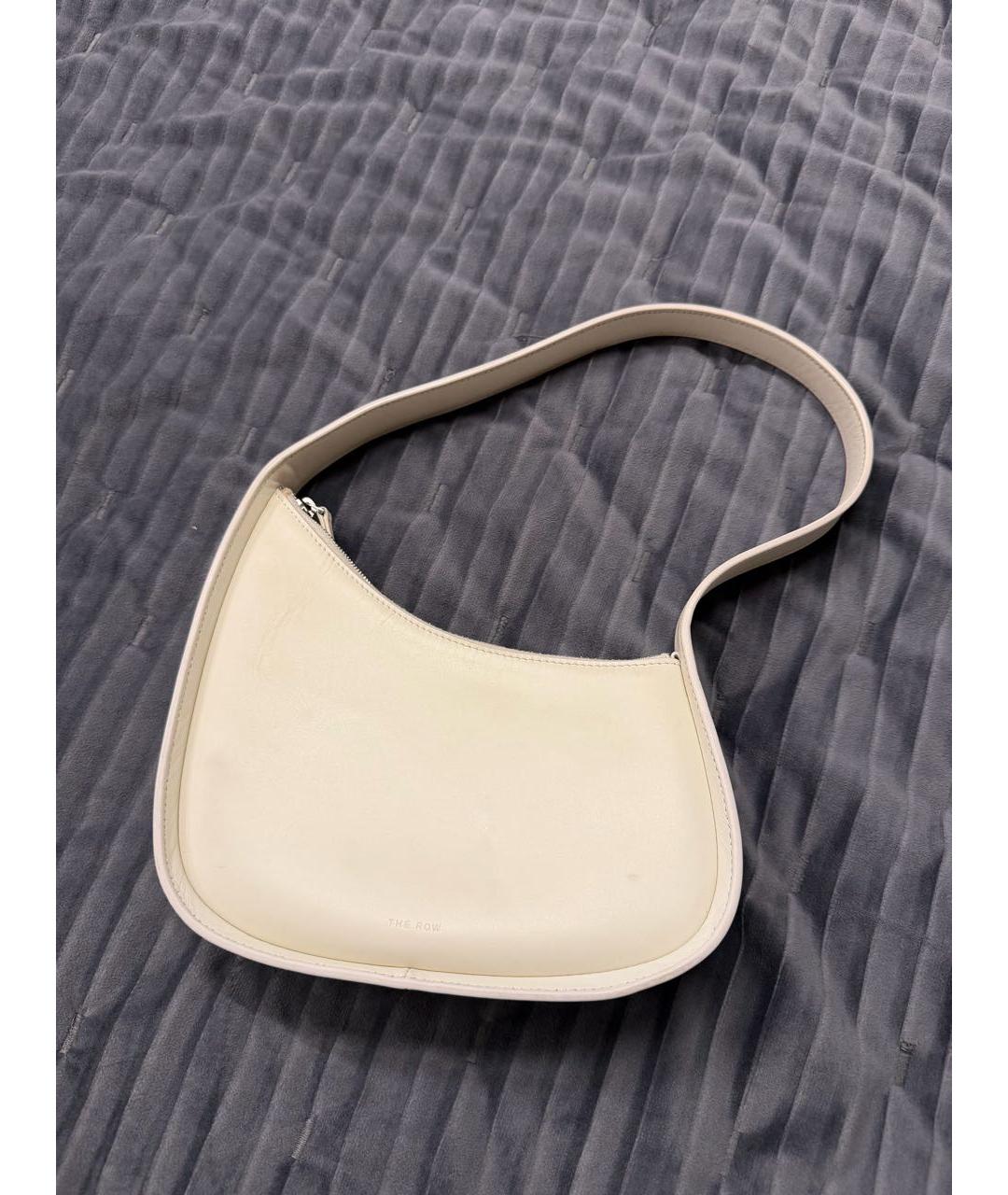 THE ROW Белая кожаная сумка с короткими ручками, фото 8